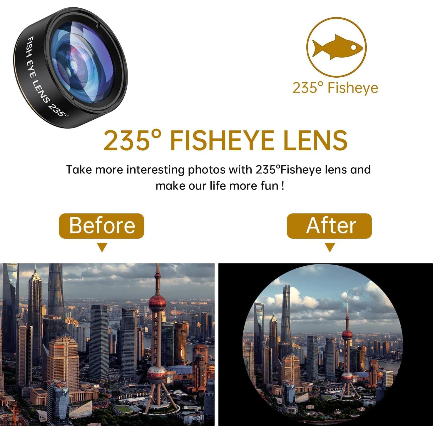 Kit de Lentes para Cámara de Teléfono COSULAN 3 en 1 - Ojo de Pez, Macro y Gran Angular