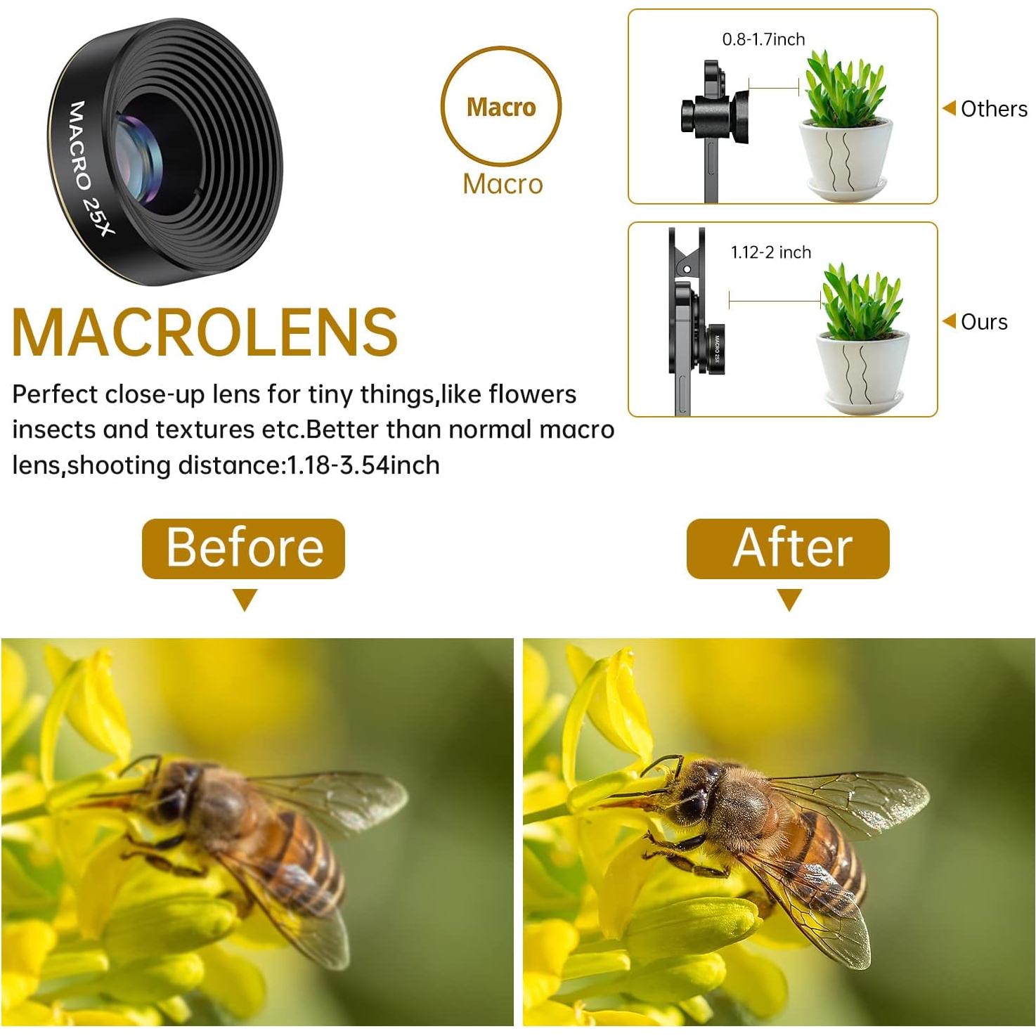 Kit de Lentes para Cámara de Teléfono COSULAN 3 en 1 - Ojo de Pez, Macro y Gran Angular