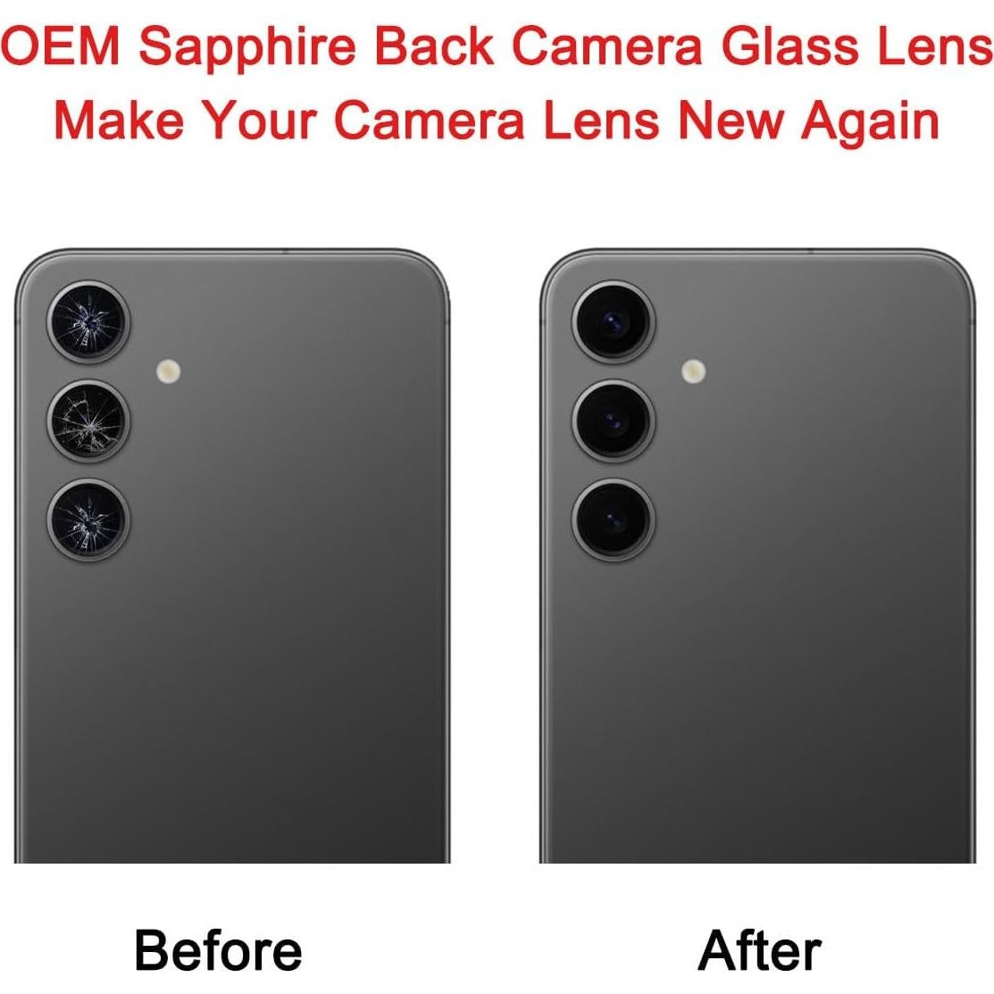 2 Lentes de Reemplazo para Cámara Samsung Galaxy S24+ Plus