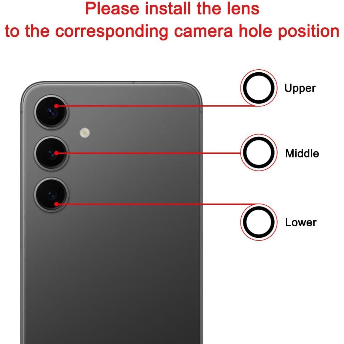 2 Lentes de Reemplazo para Cámara Samsung Galaxy S24+ Plus