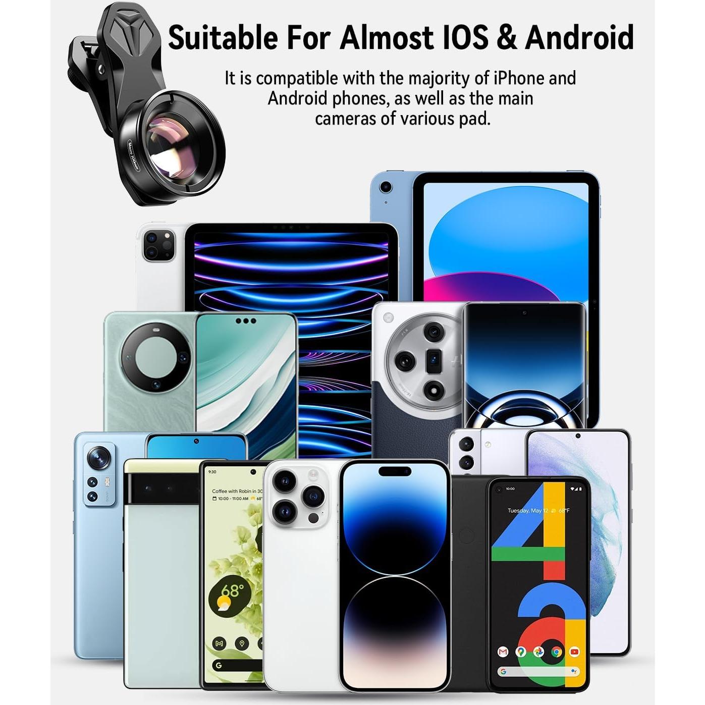 Kit Lente Macro Evil Eye 10-20X para Smartphone Universal