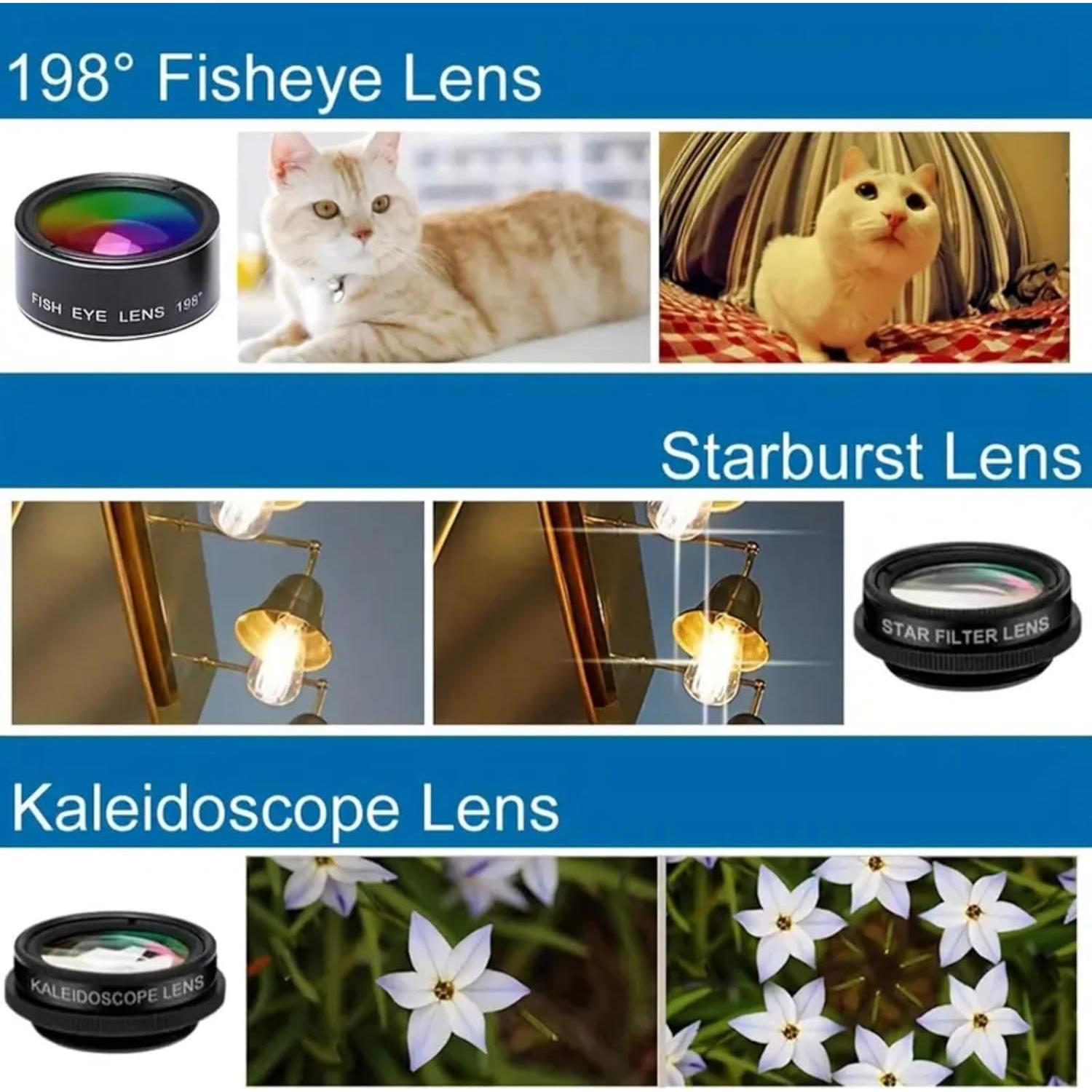 Kit de Lentes para Cámara de Teléfono Móvil 7 en 1 LJRHYEH