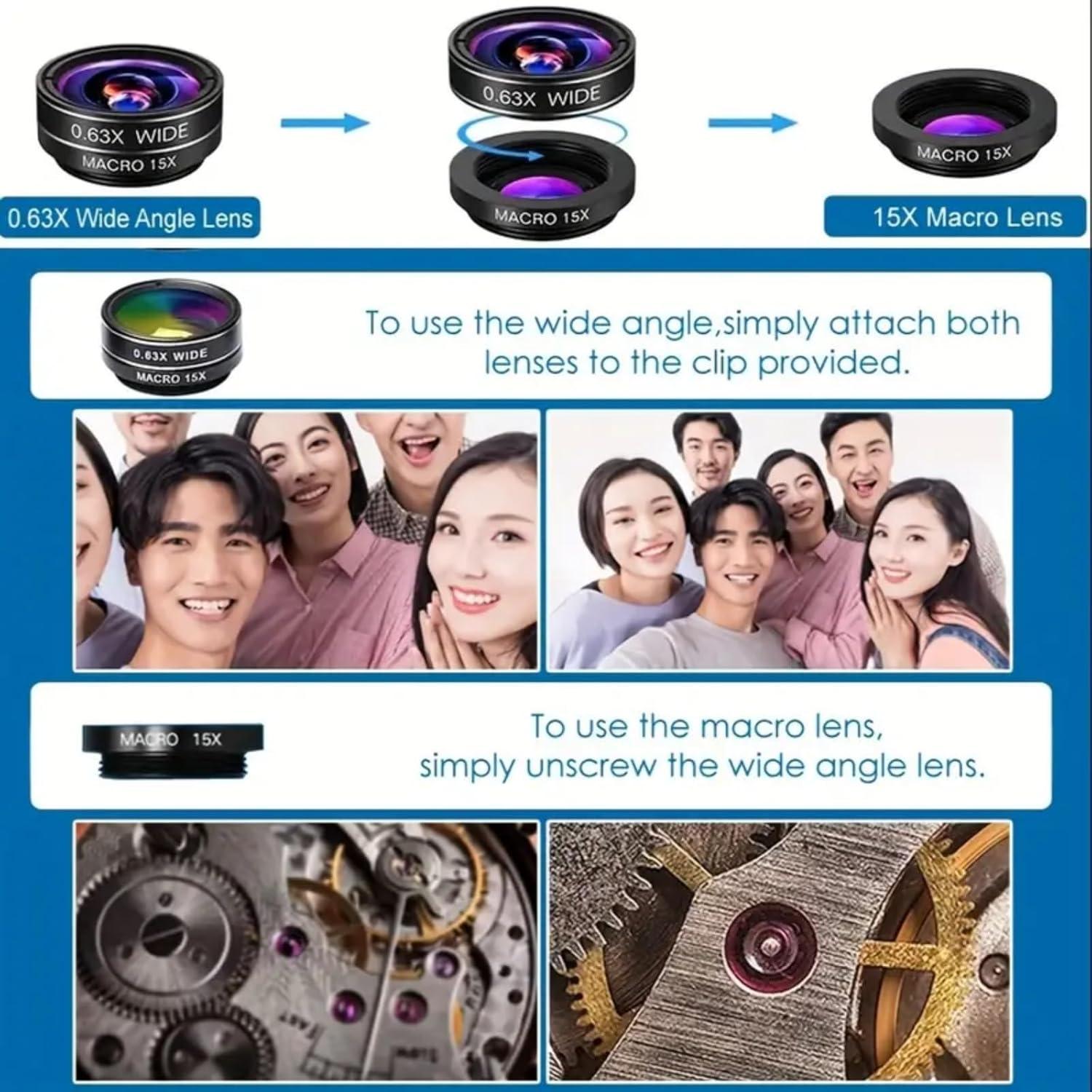 Kit de Lentes para Cámara de Teléfono Móvil 7 en 1 LJRHYEH