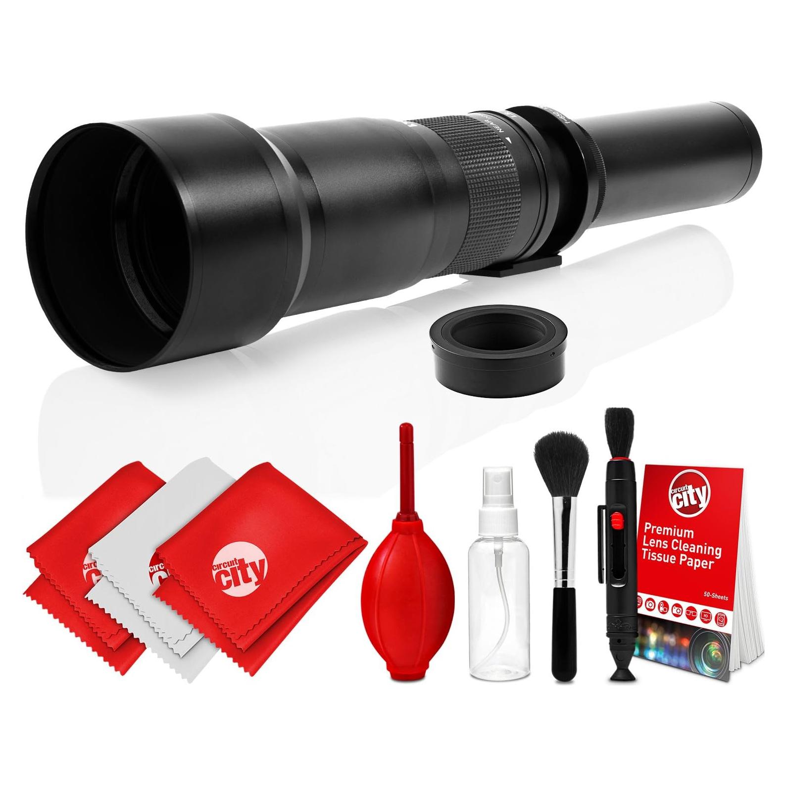 Lente Telefoto Opteka 650-1300mm para Cámaras Samsung NX + Kit Limpieza