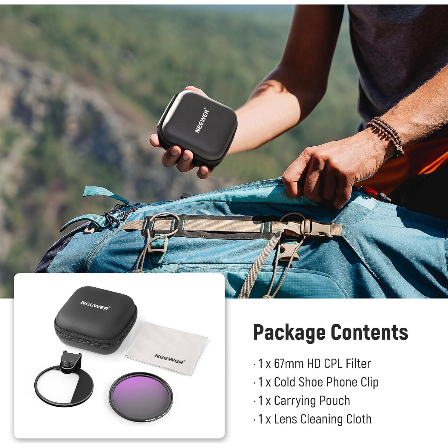 Filtro CPL 67mm NEEWER para Smartphone y DSLR - HD