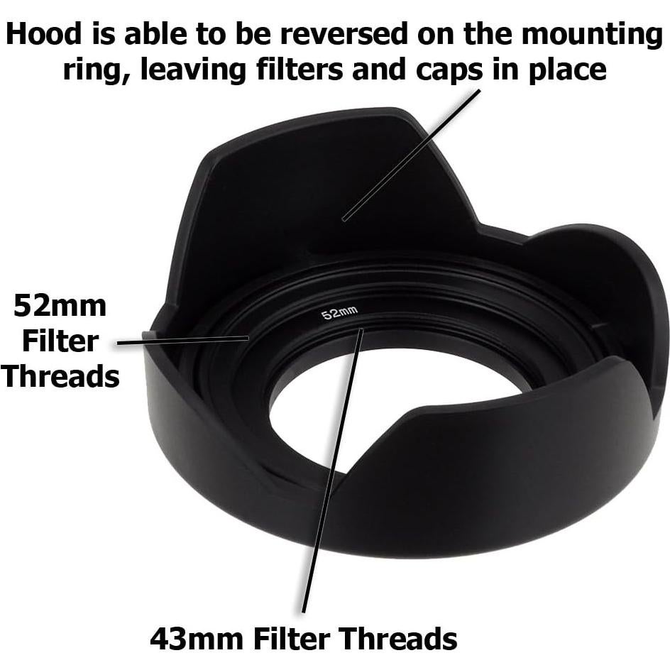 Reversible Flower Hood for Samsung 16-50mm f/3.5-5.6 Power Zoom ED OIS Kit Lens - Detachable Tulip Lens Hood w/Inner Pinch Cap for Samsung Mirrorless Digital Camera Such as NX500, NX3000