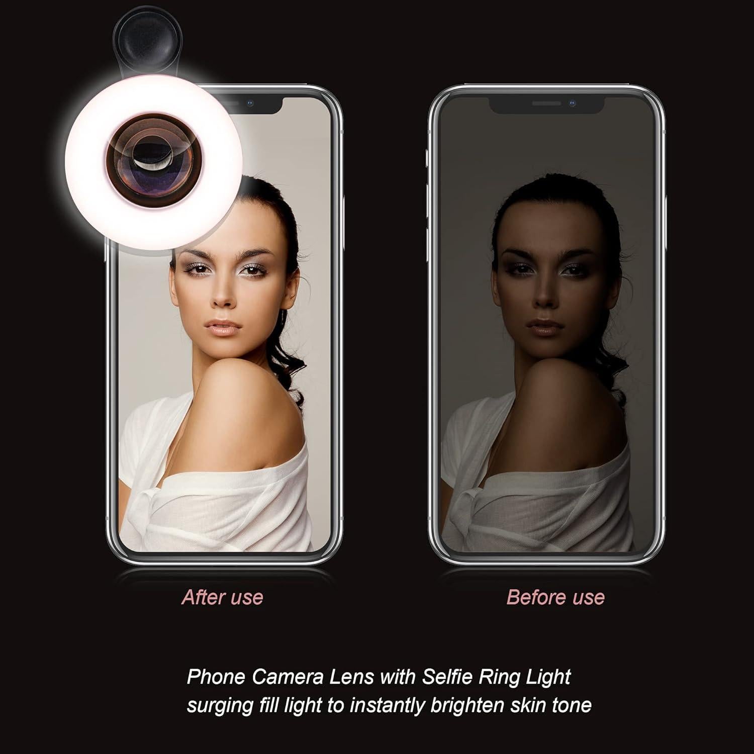 Lente Macro YZZY con Luz de Anillo para Smartphone - Negro
