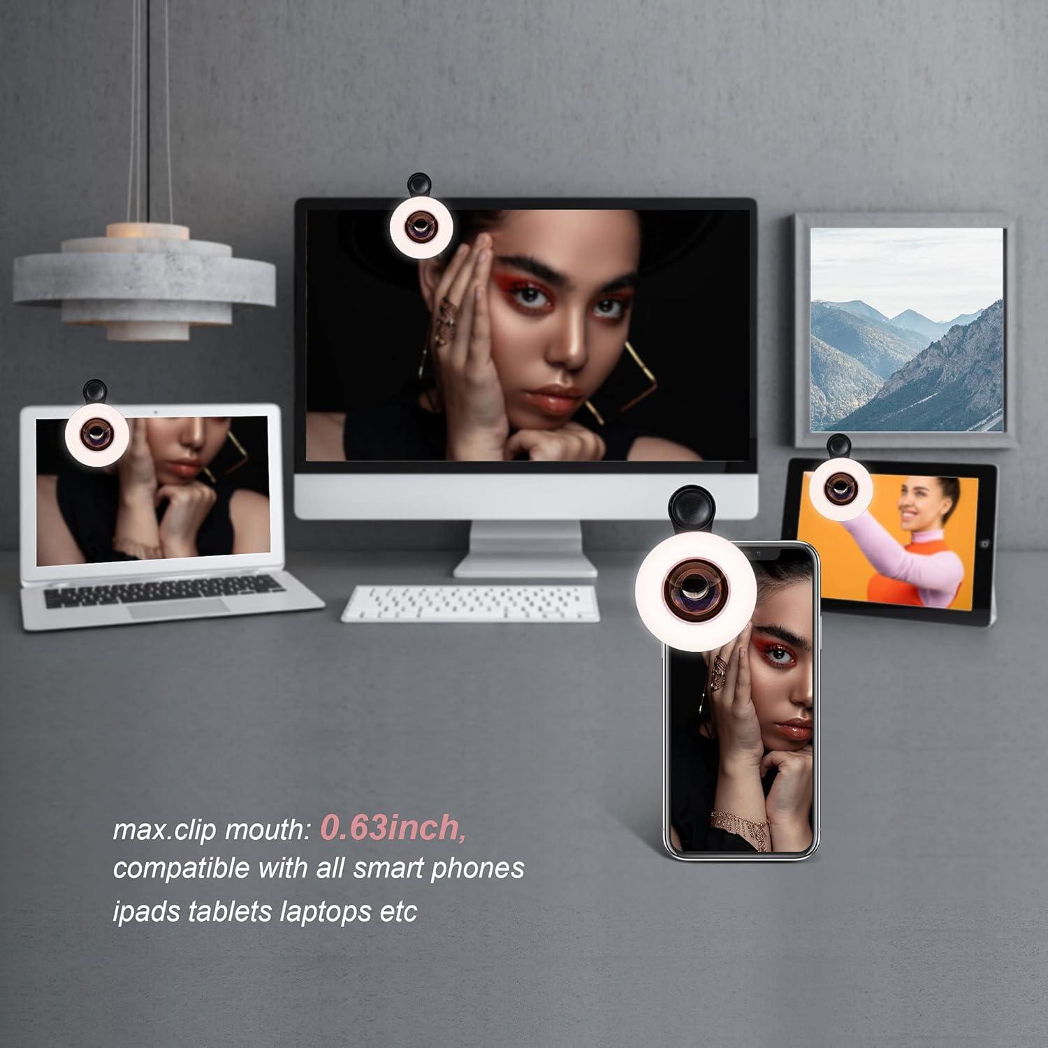 Lente Macro YZZY con Luz de Anillo para Smartphone - Negro