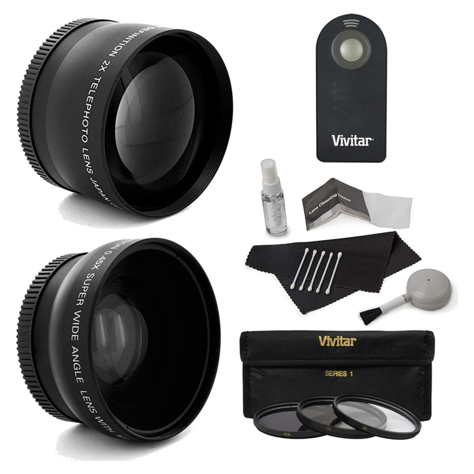 Kit de Accesorios de Lente Vivitar 58mm - Telefoto 2.2X y Gran Angular 0.43X