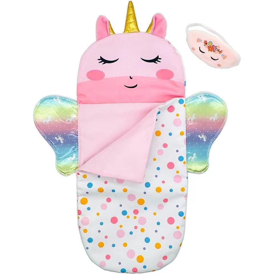 Juego de bolsa de dormir para muñecas Ferberbears unicornio