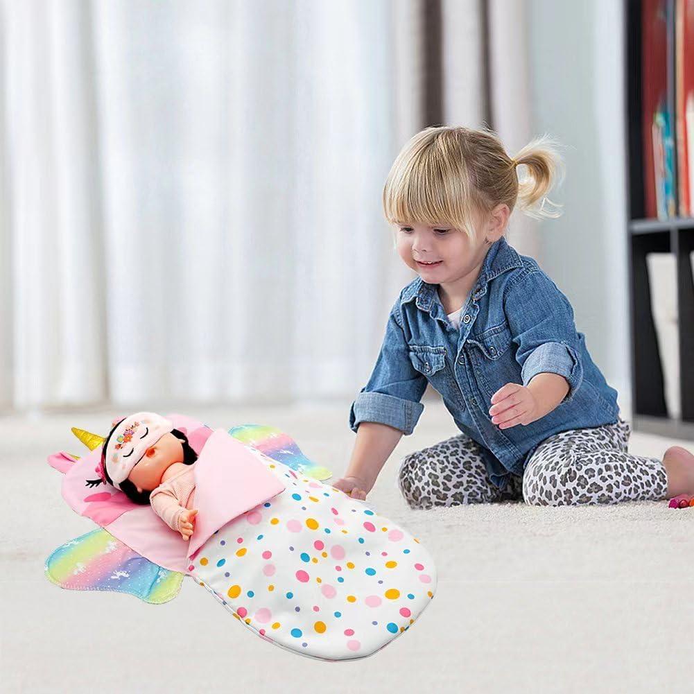 Juego de bolsa de dormir para muñecas Ferberbears unicornio