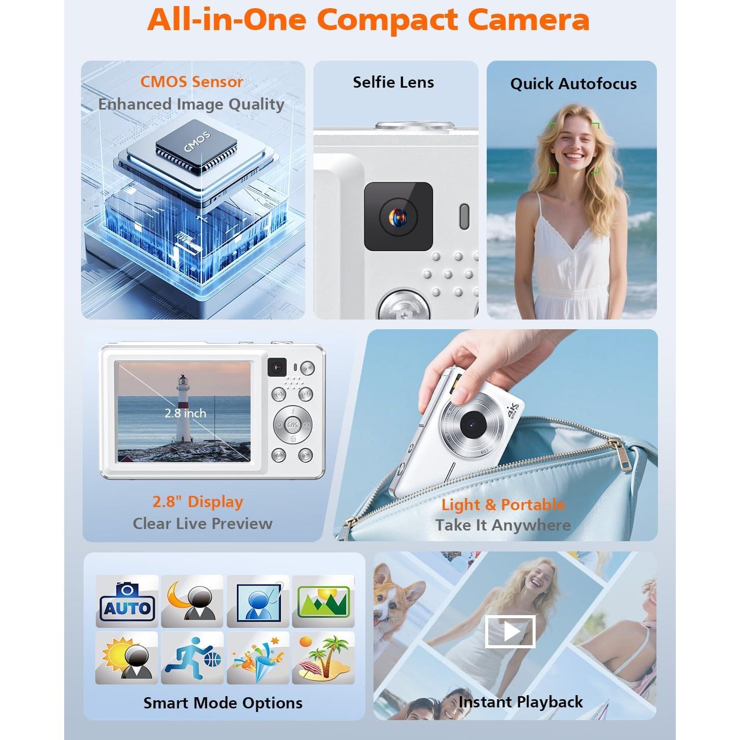 Cámara Digital 4K YAXTIFIU DC413L 64MP Zoom 16X Flash