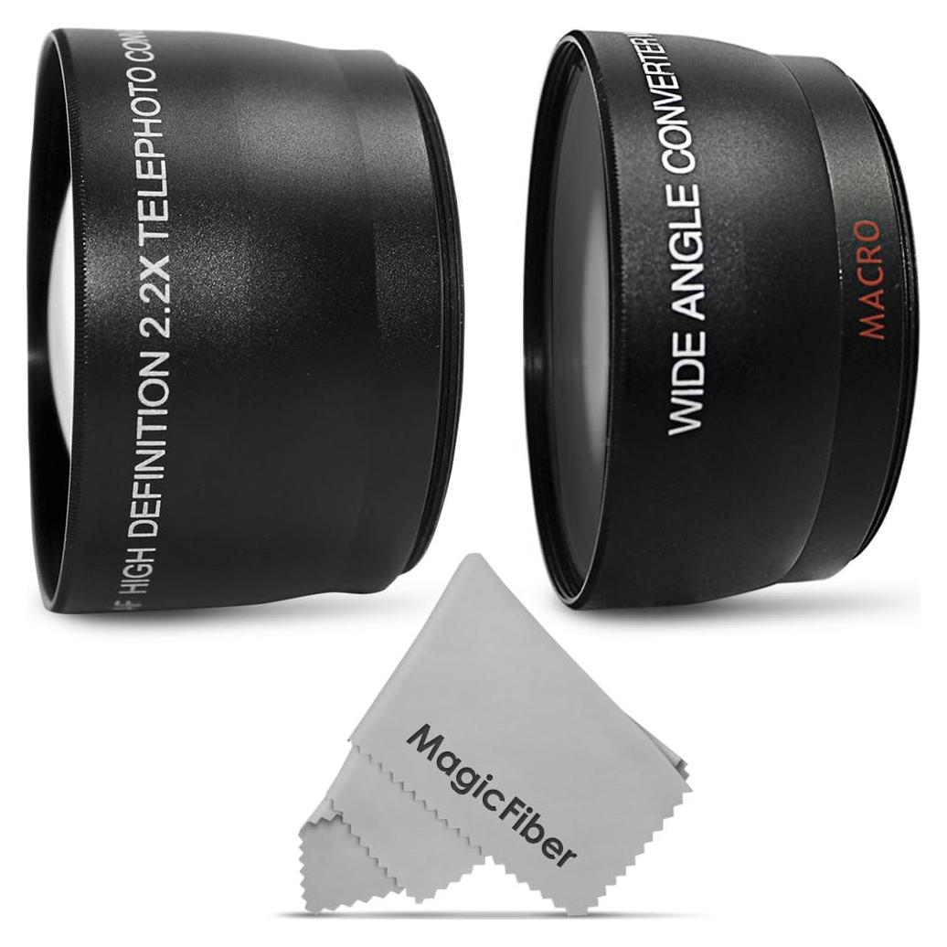 Lentes Gran Angular 0.43x y Telefoto 2.2x Vivitar 52mm para Nikon