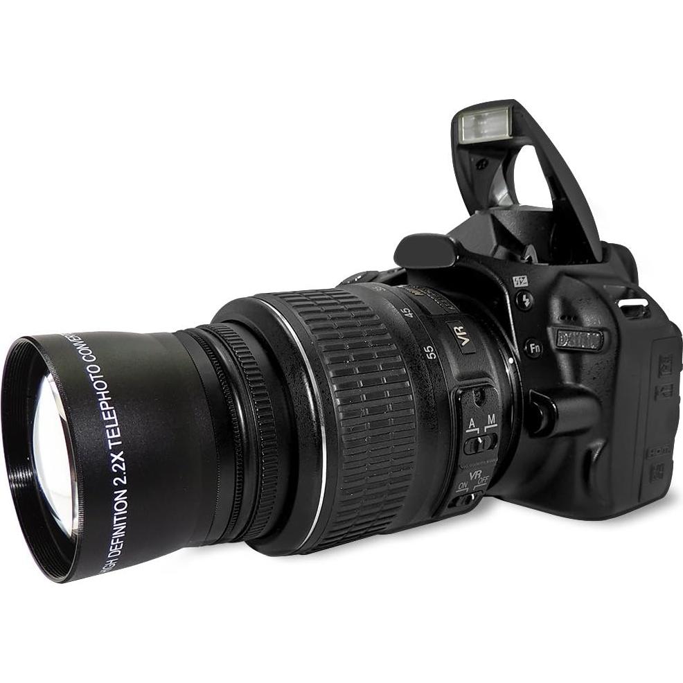 Lentes Gran Angular 0.43x y Telefoto 2.2x Vivitar 52mm para Nikon