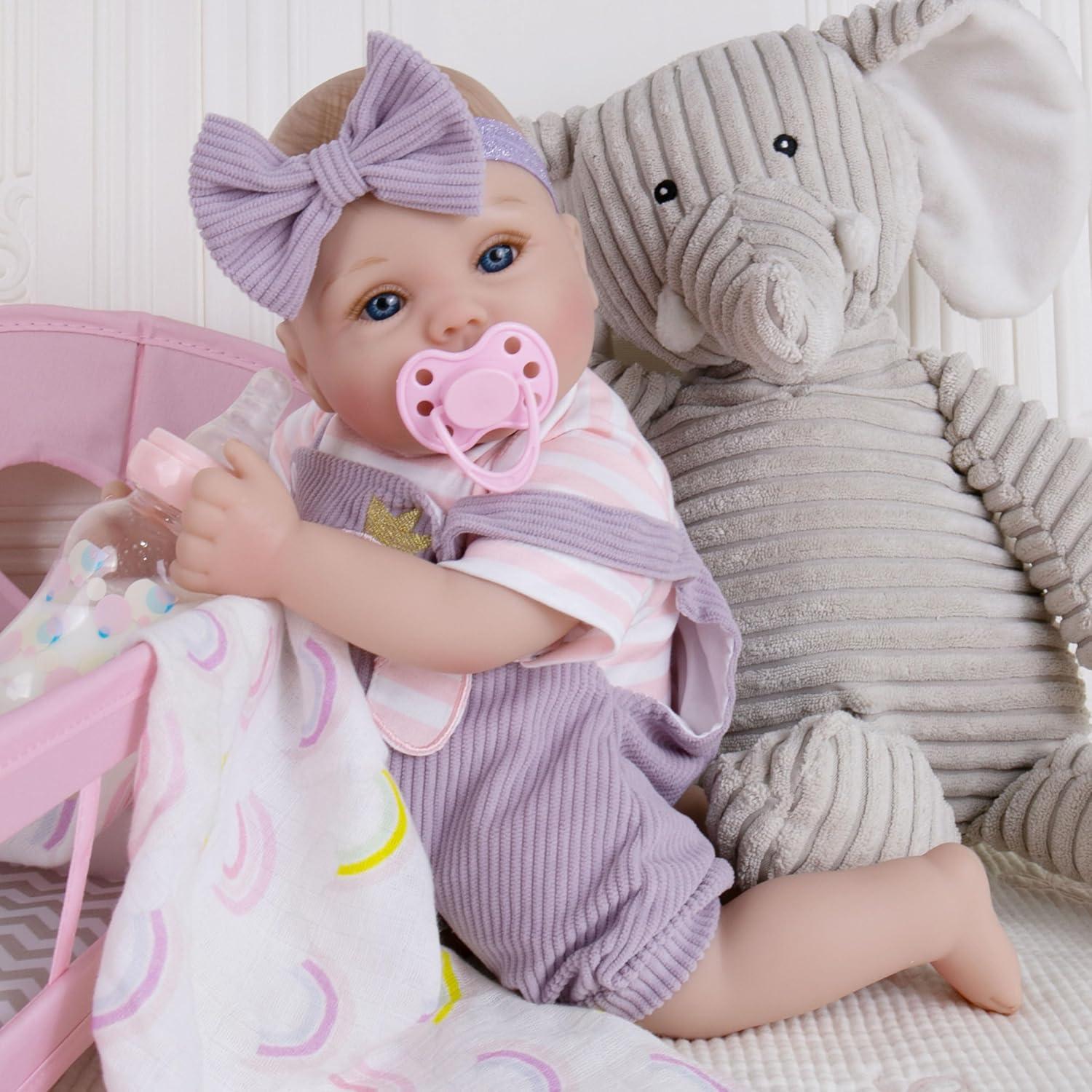 Muñeca de bebé renacida Milidool 45.72 cm realista con biberón