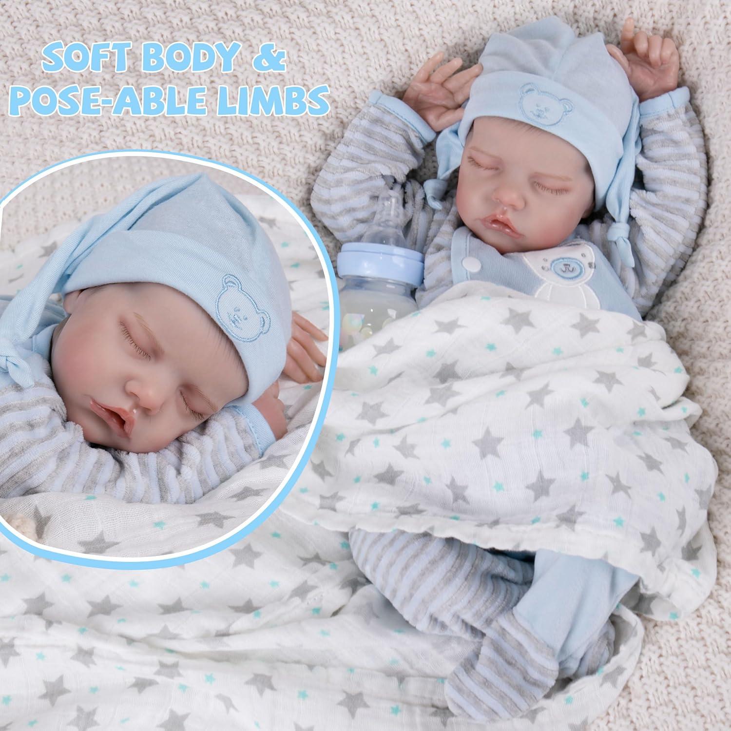 Muñeca Reborn Milidool James 43 cm Cuerpo Blando Realista