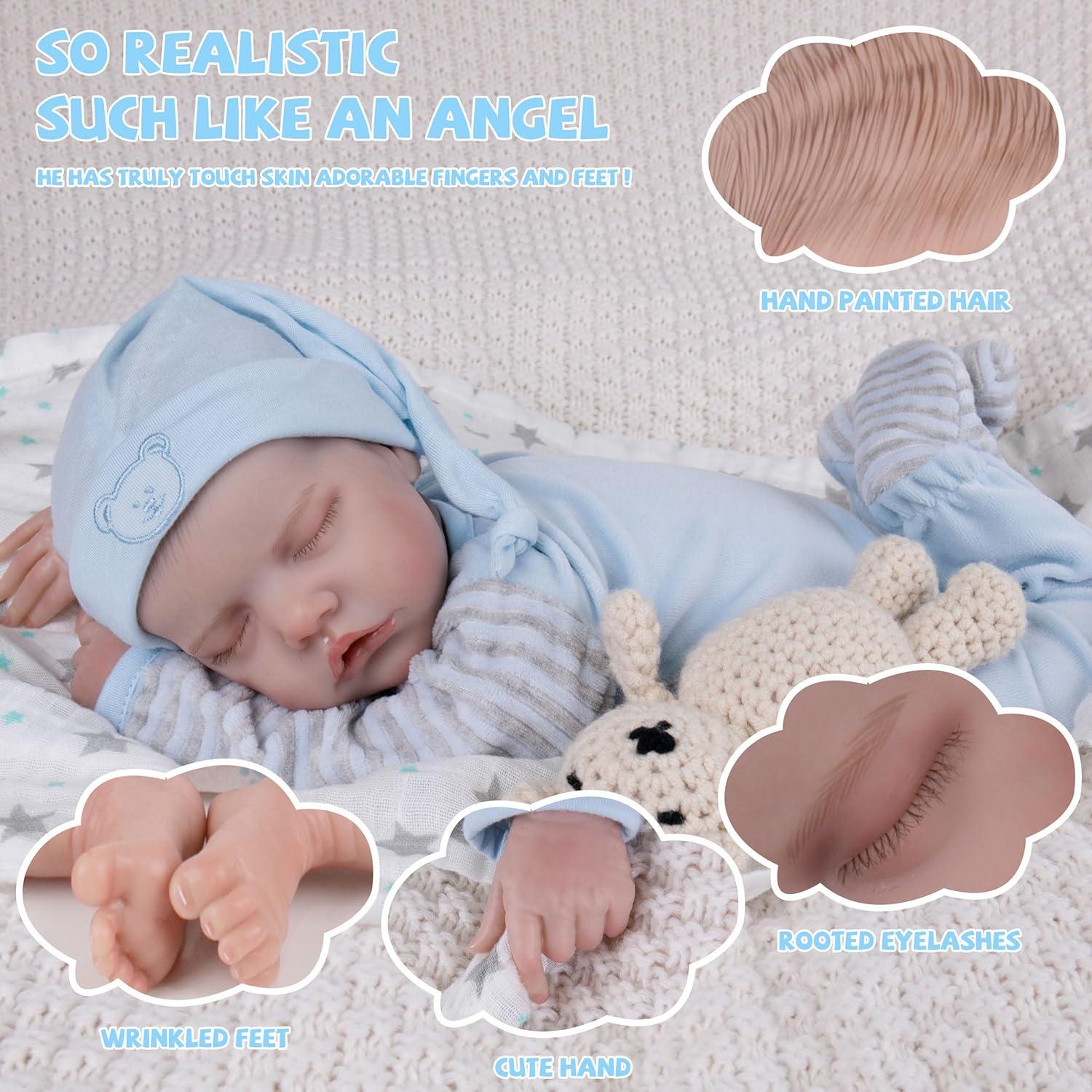 Muñeca Reborn Milidool James 43 cm Cuerpo Blando Realista