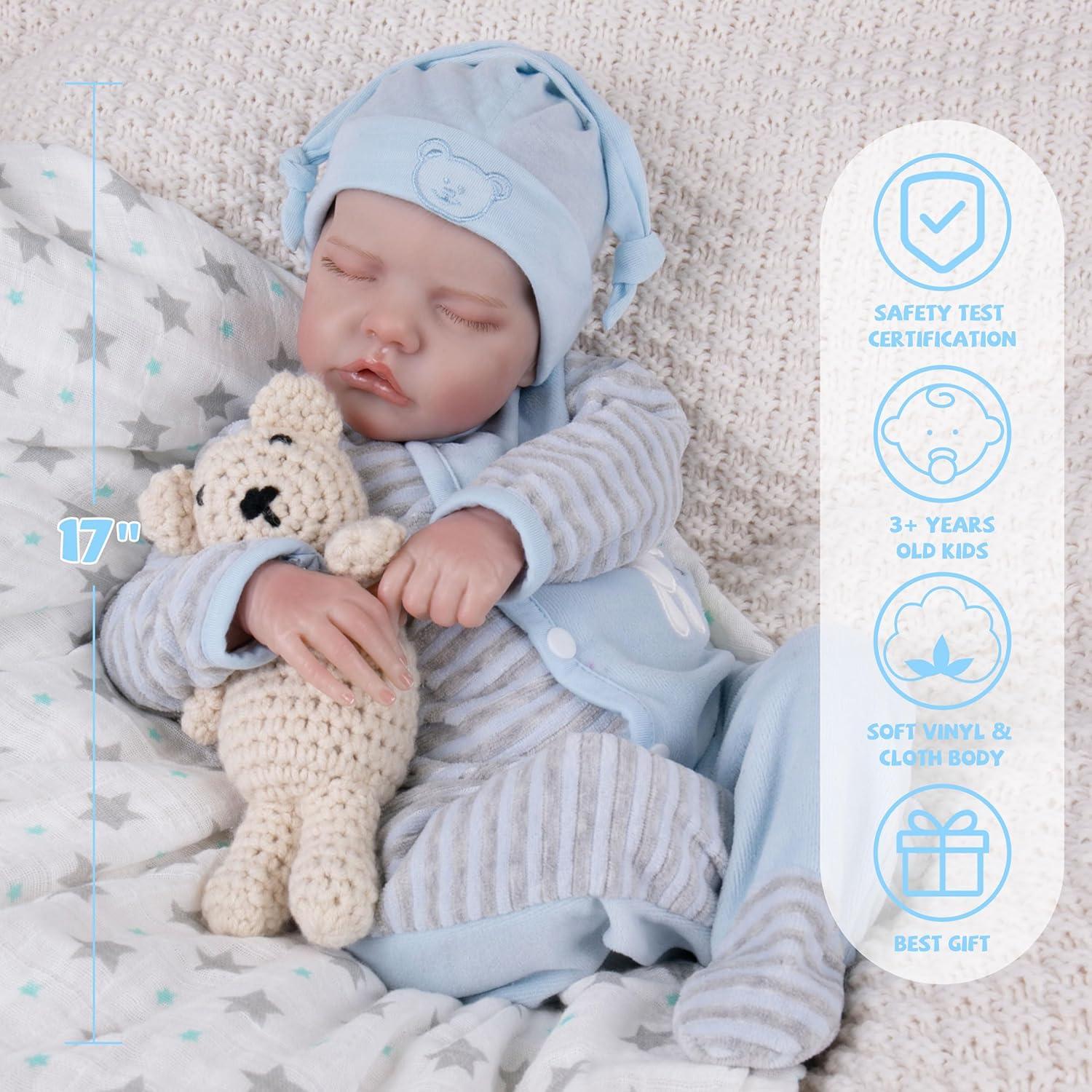 Muñeca Reborn Milidool James 43 cm Cuerpo Blando Realista