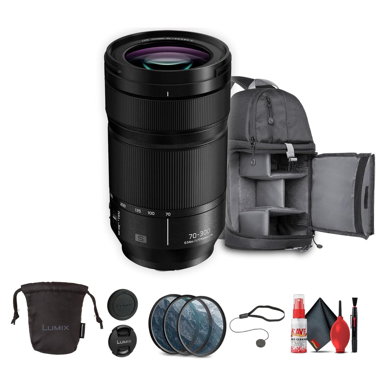 Lente Macro Panasonic Lumix S 70-300mm f/4.5-5.6 + Kit Accesorios