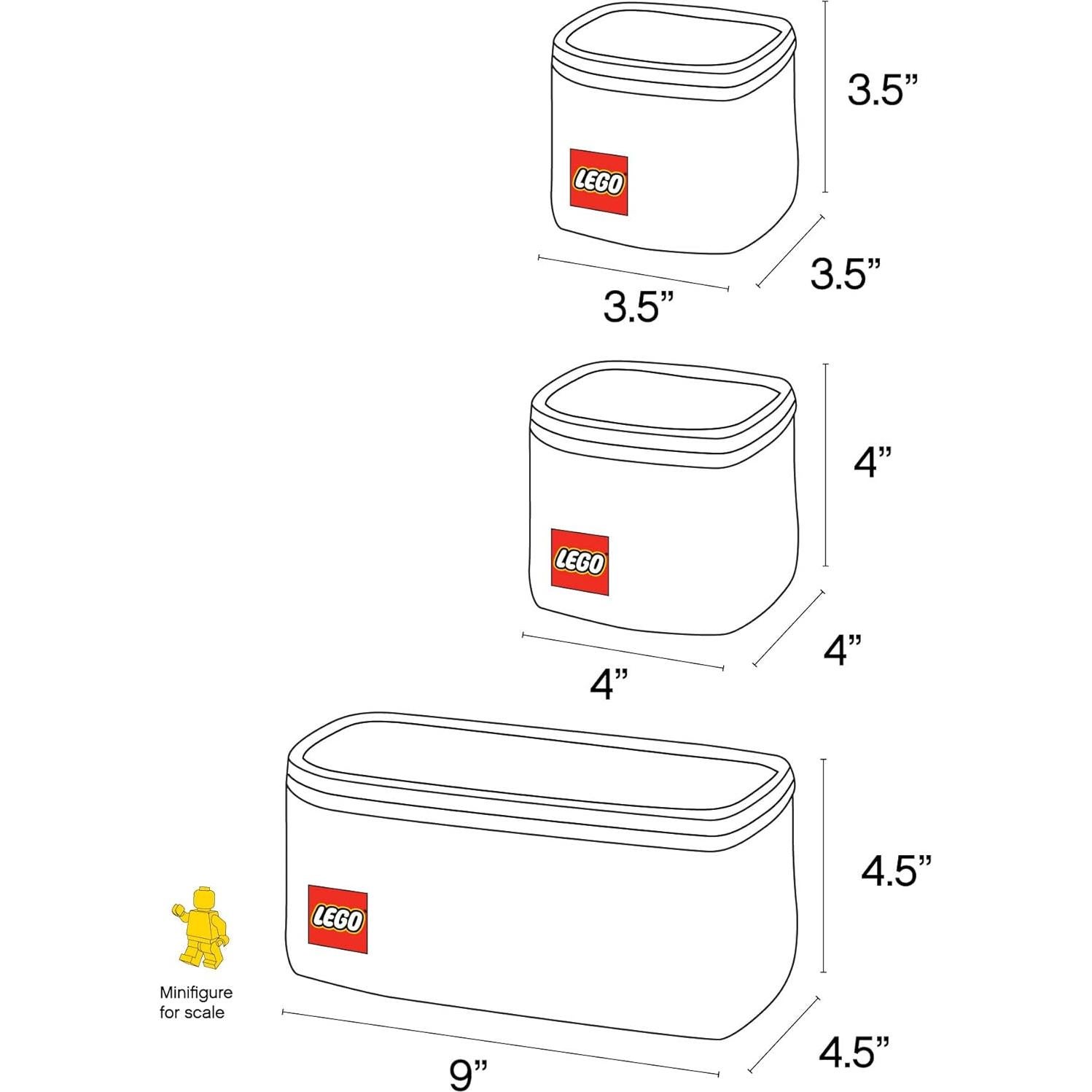 Juego de Cubos Organizadores LEGO 3 Piezas Multicolor