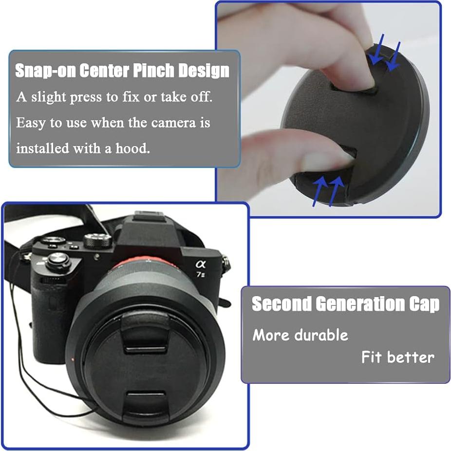 Tapa de lente 58mm Fire Rock para Canon y Fuji - 2 Pack