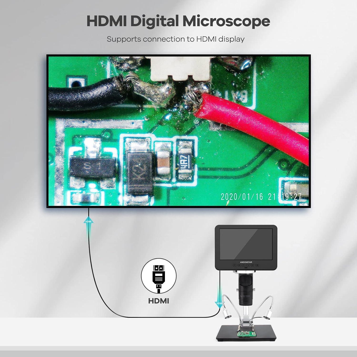 Microscopio Digital Andonstar AD246S-M 2000x 7" HDMI UHD
