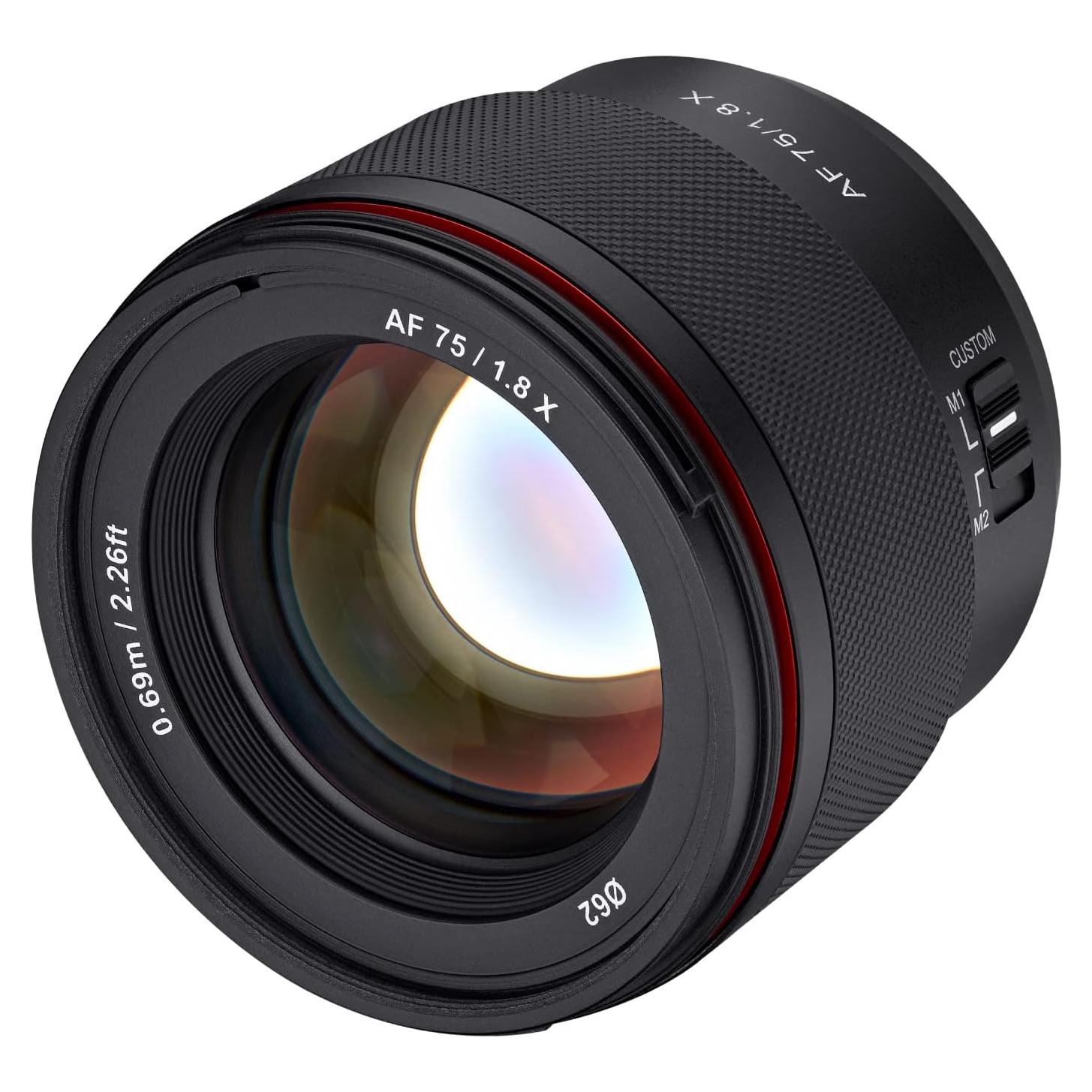 Lente Samyang AF 75mm F1.8 para Fuji X - Compacta y Ligera