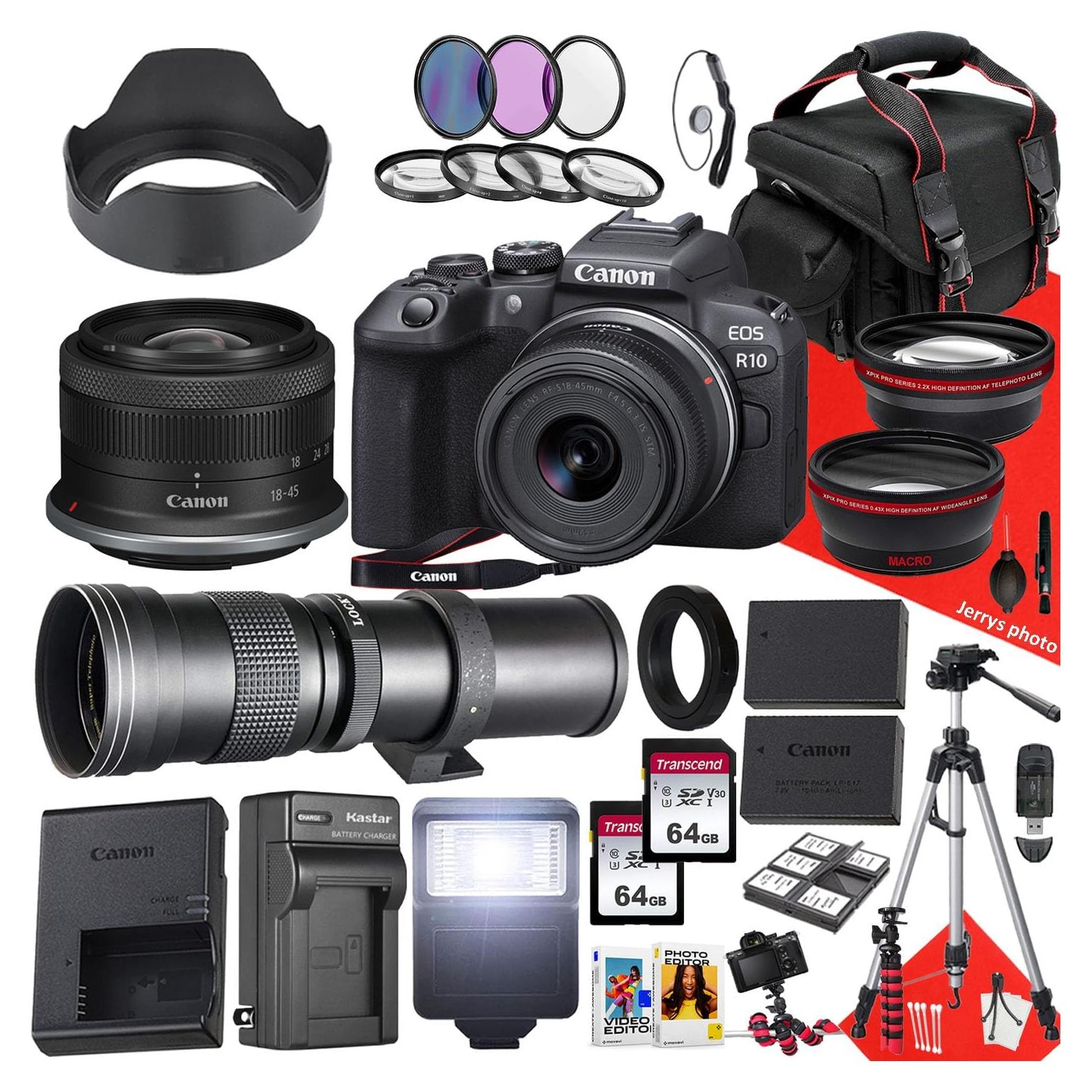 Cámara Sin Espejo Canon EOS R10 + Lentes y Accesorios 33 Piezas