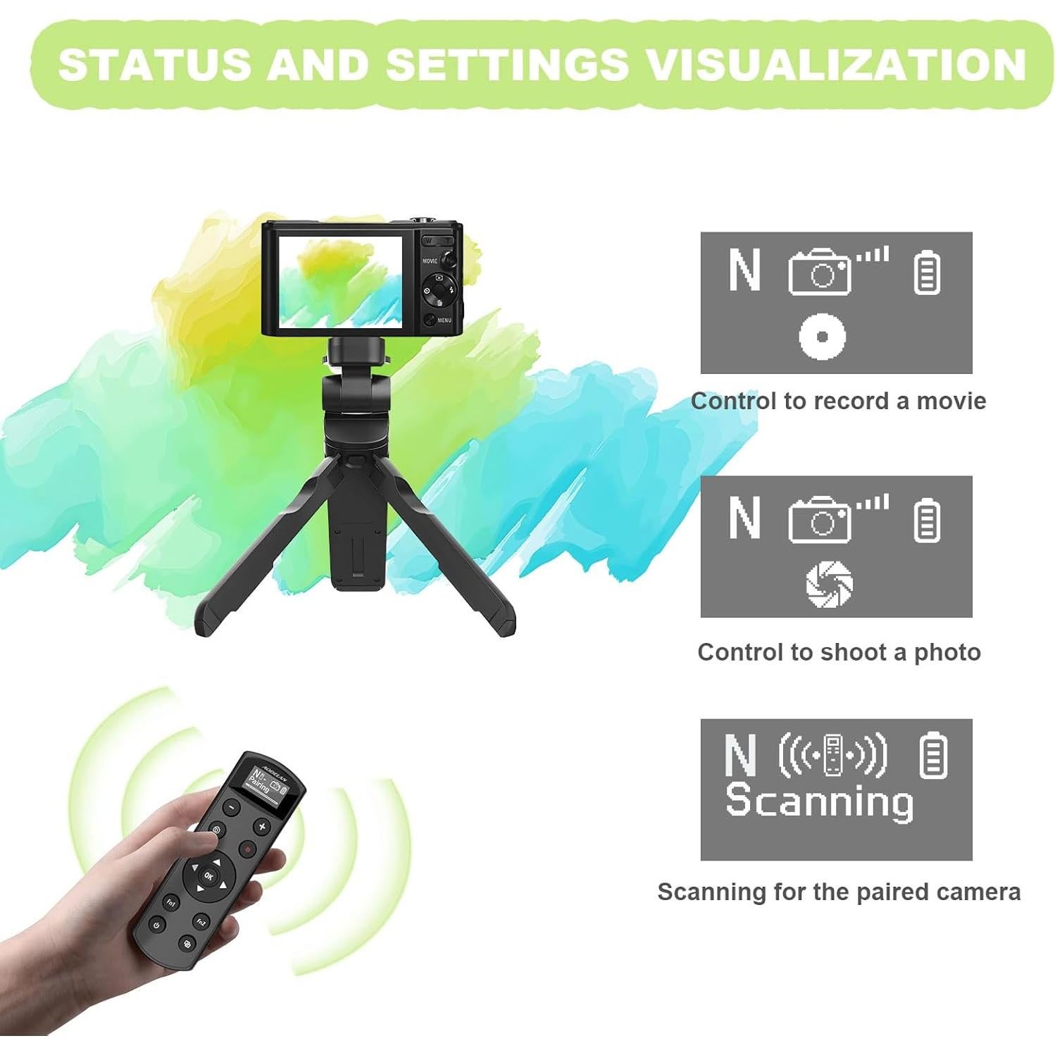 Control Remoto Inalámbrico AODELAN BR-3 para Nikon - USB-C, Pantalla OLED