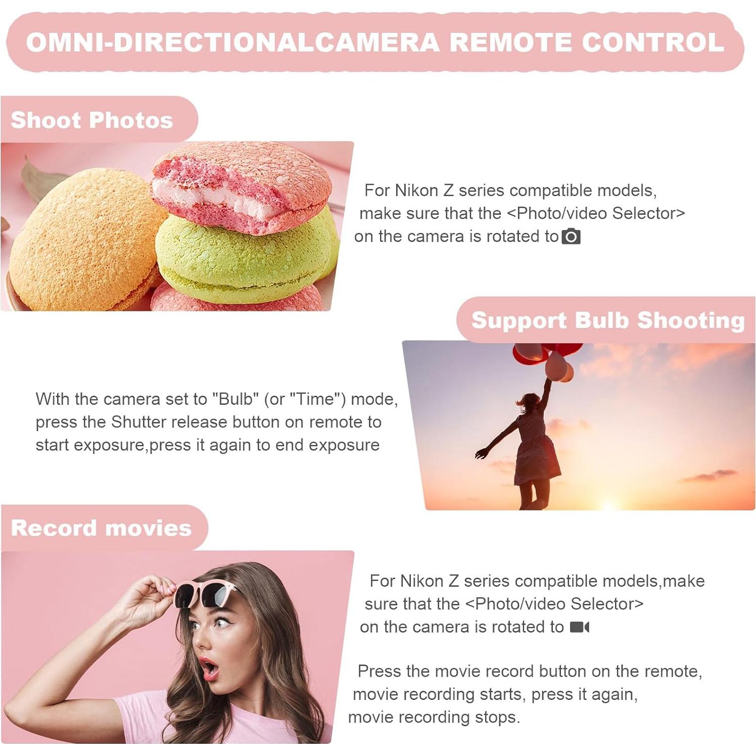 Control Remoto Inalámbrico AODELAN BR-3 para Nikon - USB-C, Pantalla OLED