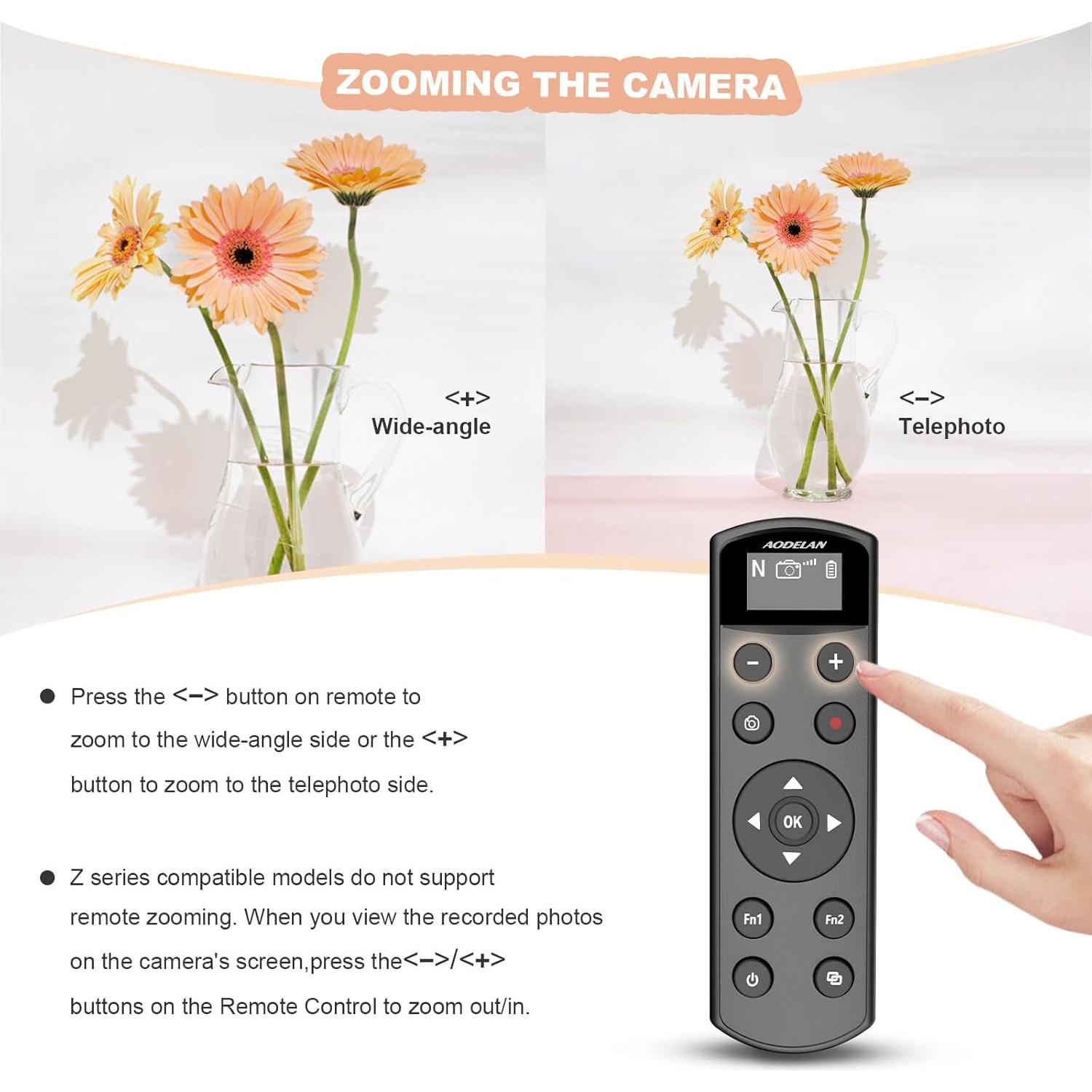 Control Remoto Inalámbrico AODELAN BR-3 para Nikon - USB-C, Pantalla OLED