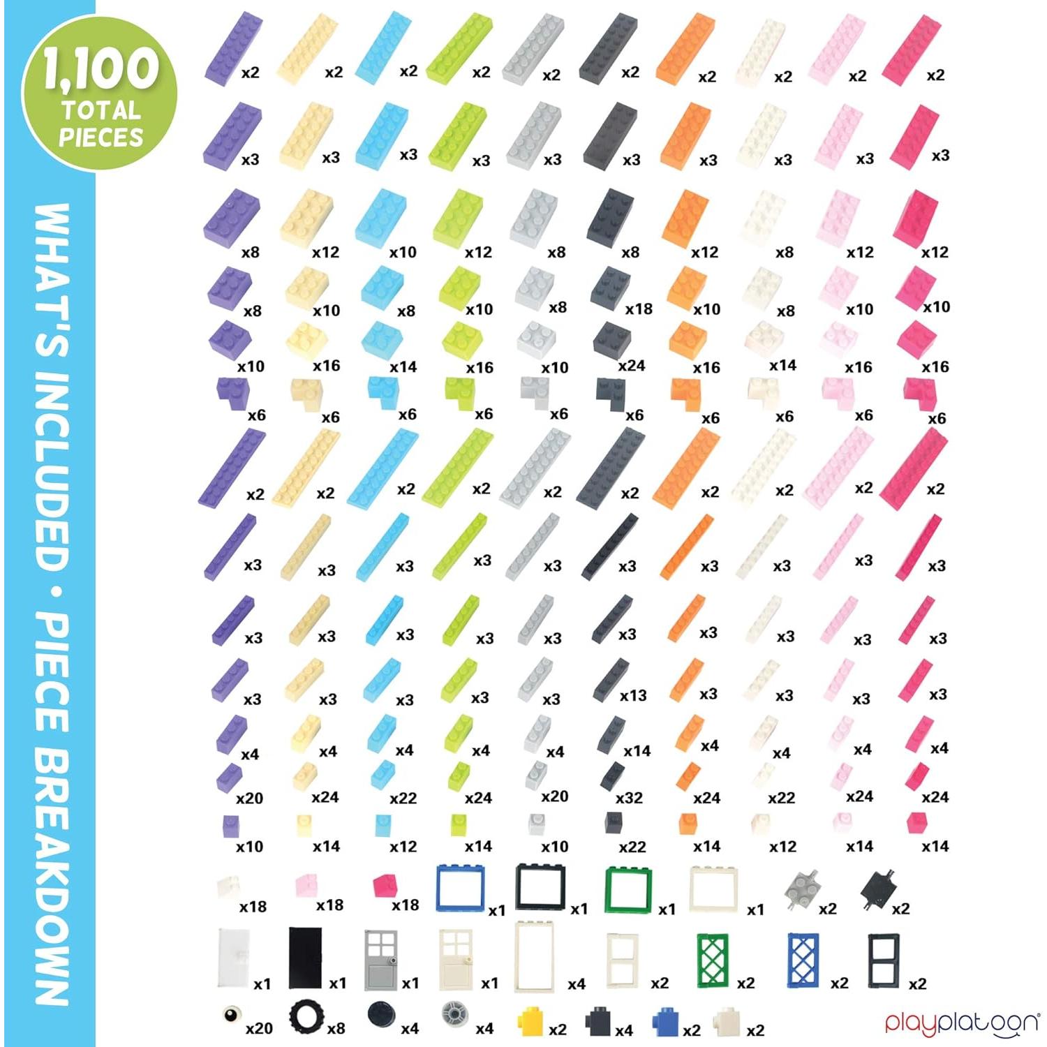 Juego de Bloques de Construcción 1100 Piezas Play Platoon