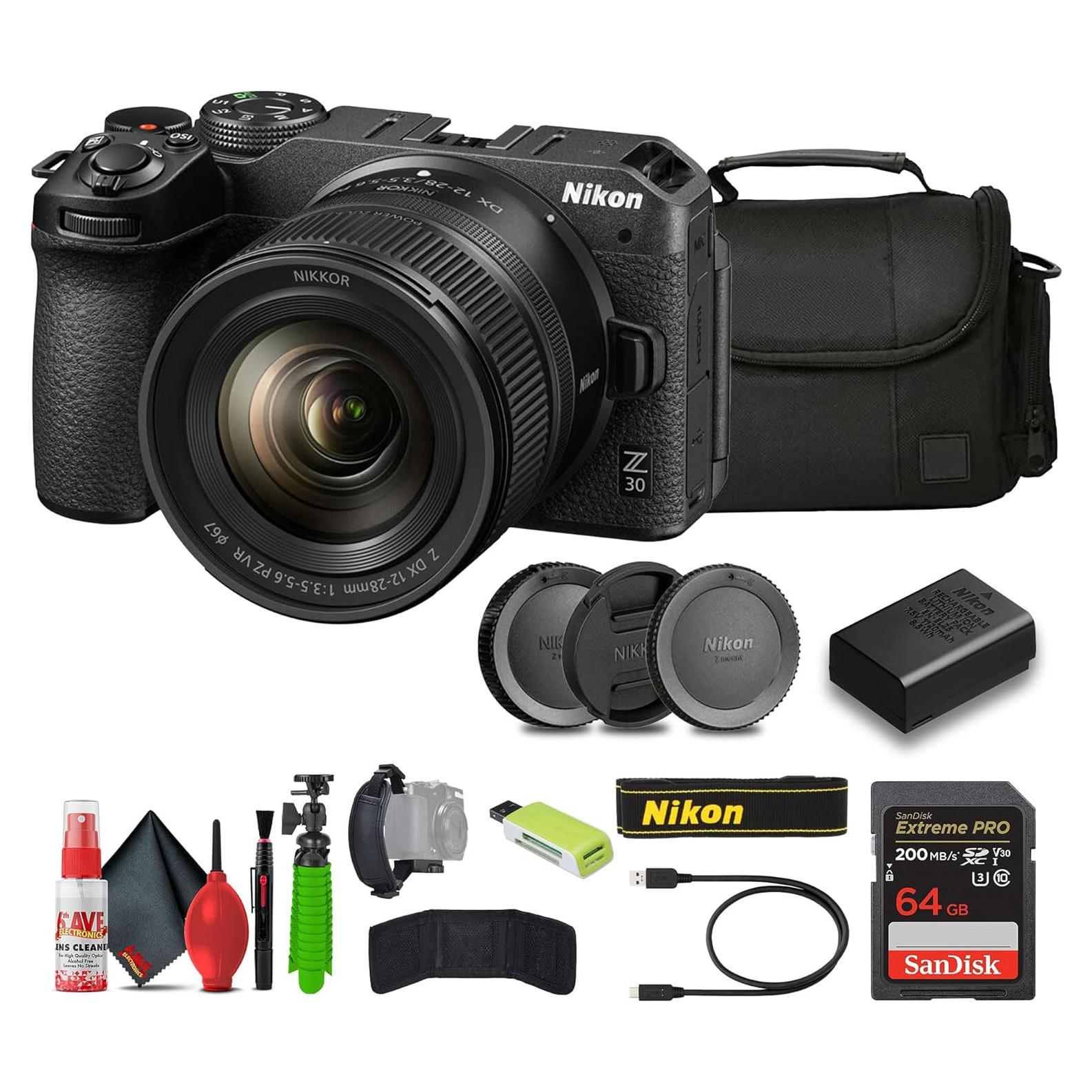 Cámara Sin Espejo Nikon Z30 con Lente 12-28mm y Accesorios