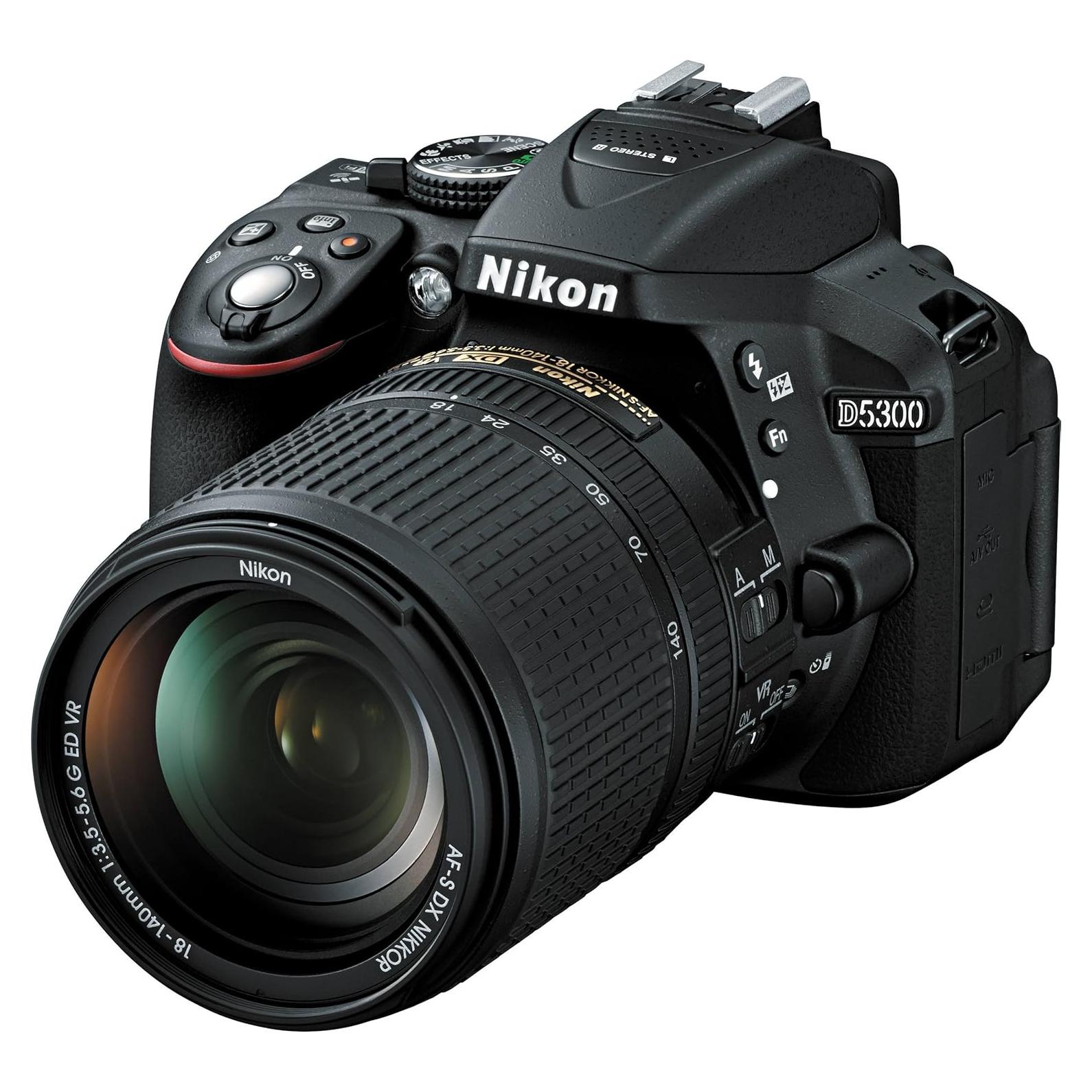 Nikon D5300 24.2 MP CMOS Digital SLR Camera with 18-140mm f/3.5-5.6G ED VR Auto Focus-S DX NIKKOR Zoom Lens (Black)