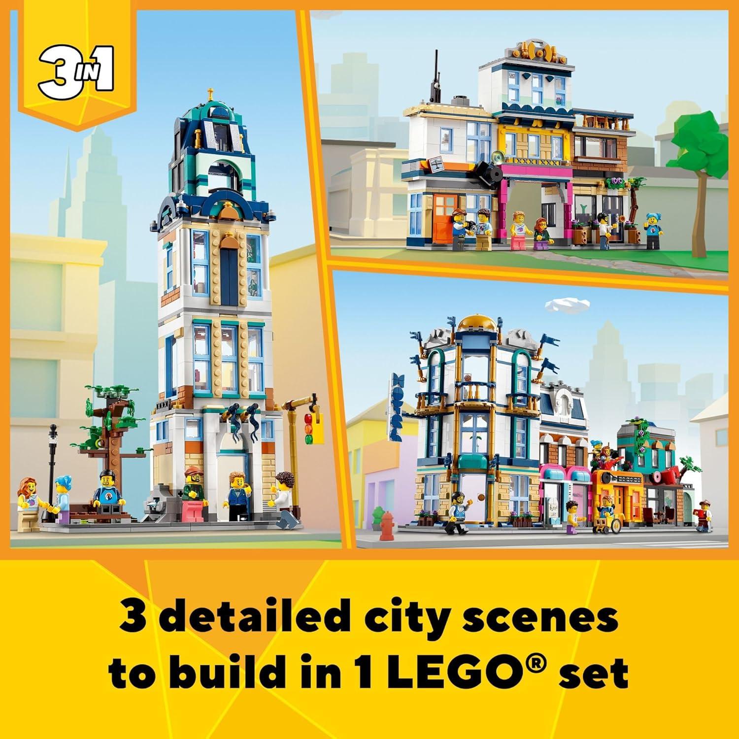 LEGO Creator 3 en 1 Calle Principal 31141 - 4 Edificios y 6 Minifiguras