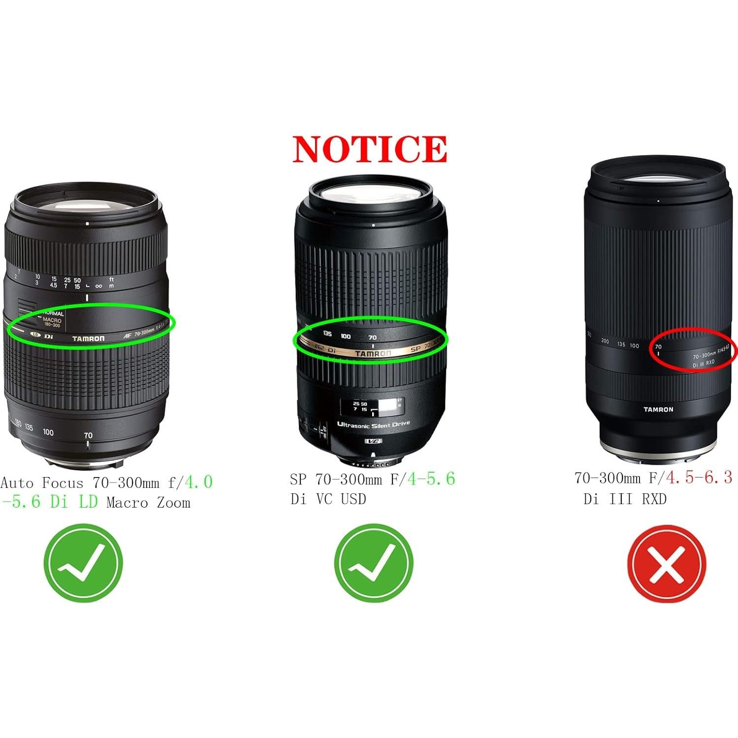 Cubierta de lente 62mm Huipuxiang para Tamron 70-300mm