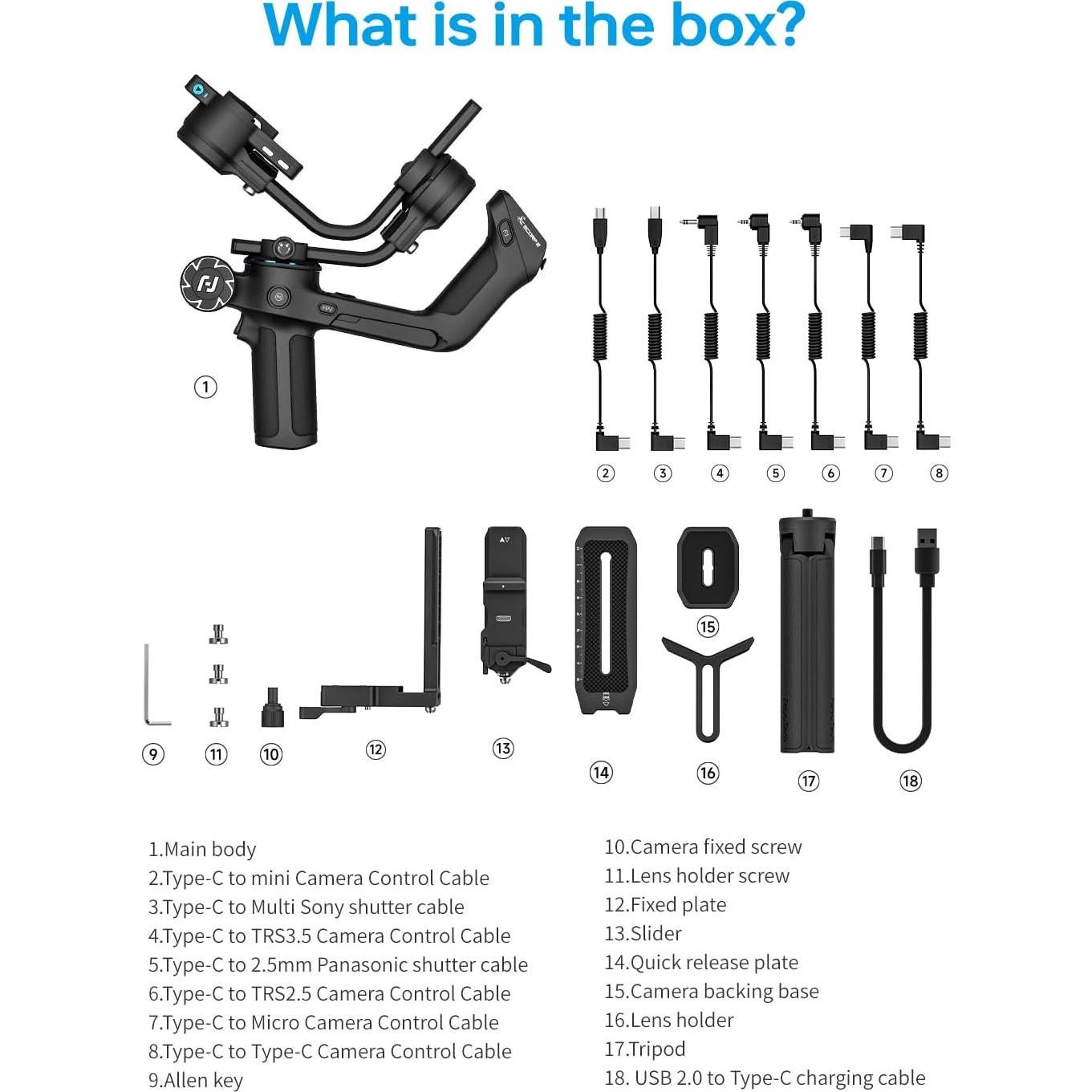 Estabilizador de Cardán FeiyuTech SCORP 2 para Cámara 2.5kg