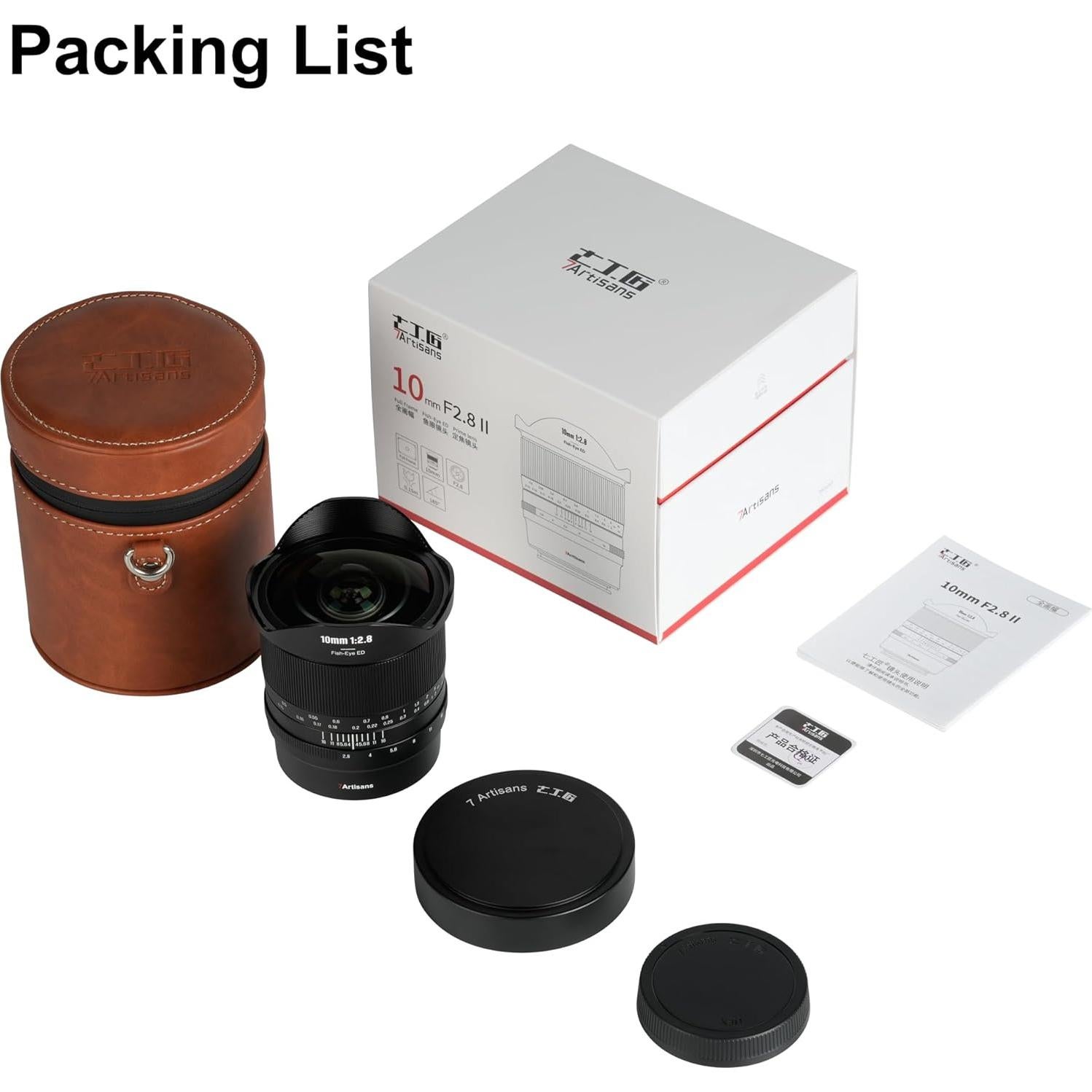 Lente 7artisans 10mm F2.8 II Fisheye para Canon RF