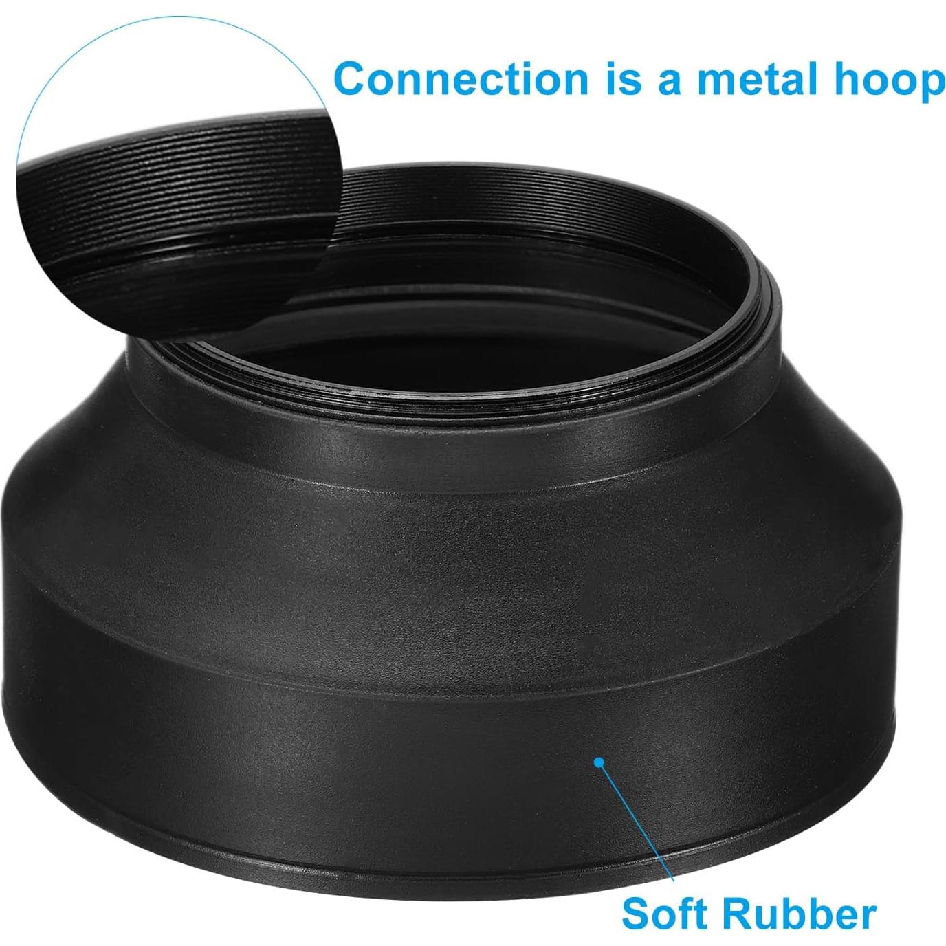 Capucha de Lente PATIKIL 72mm Goma Anti-Reflexión