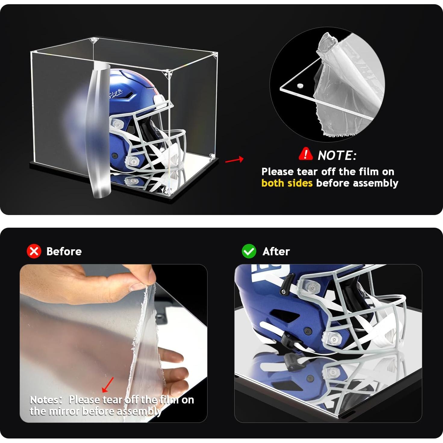 Estuche Acrílico KOLIPI para Casco Mini con Base Espejada
