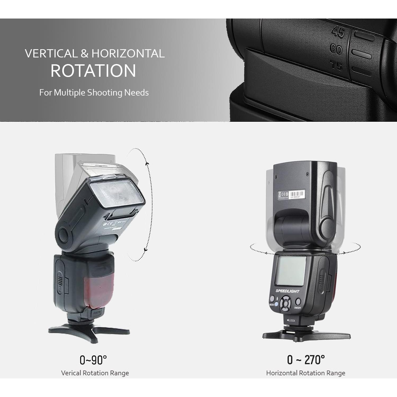 Flash Speedlite Digital Nc ALT-95CN-941 con LCD para Panasonic Lumix GX85