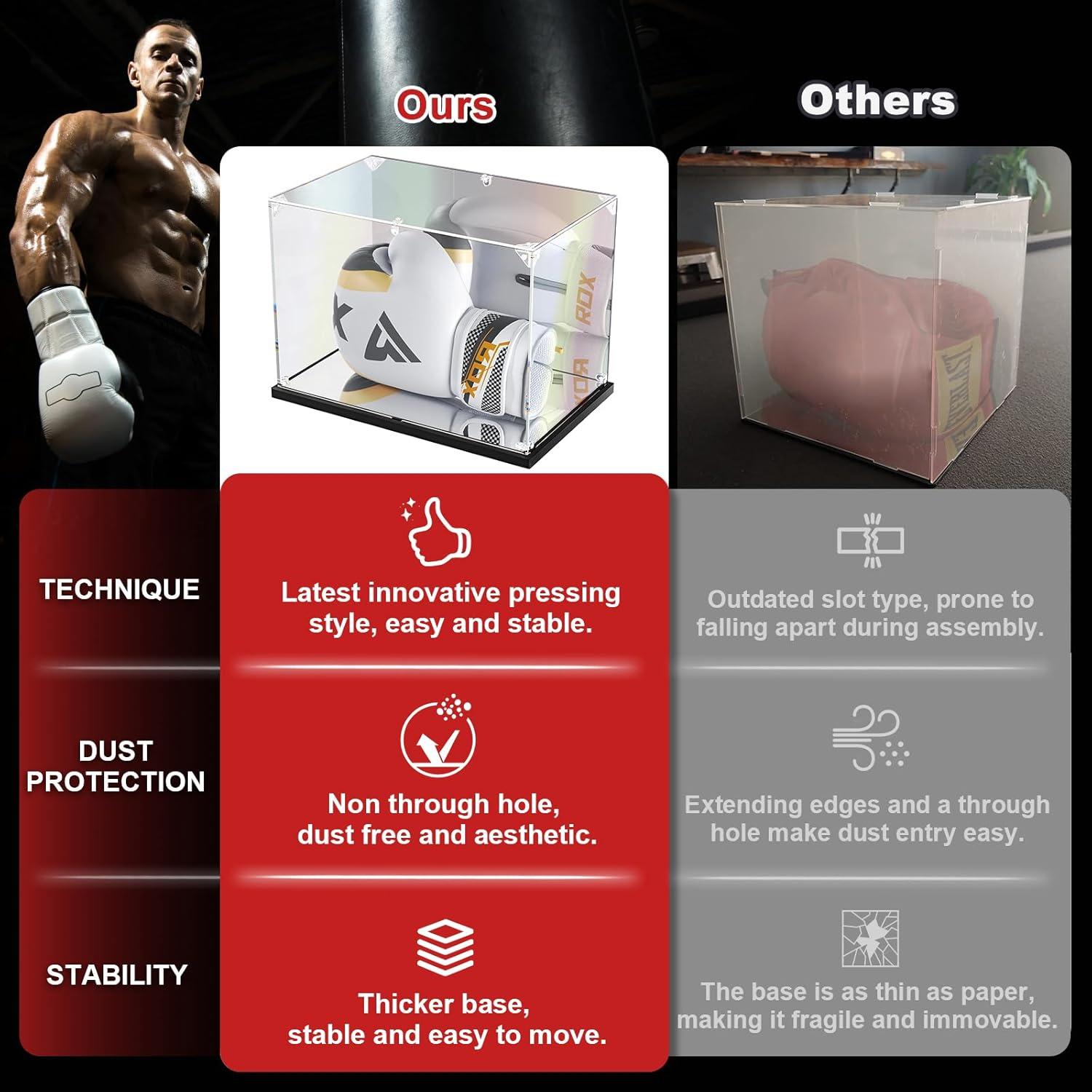 Caja de Exhibición Acrílica KOLIPI para Guantes de Boxeo 35x24x22 cm