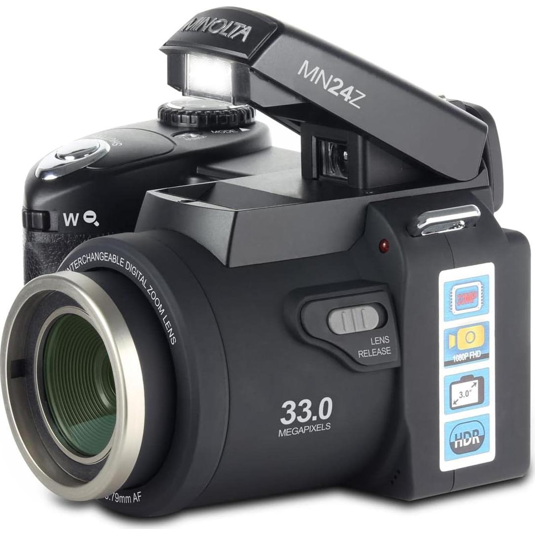 Cámara Digital Minolta MN24Z 33MP 1080p HD con Lentes