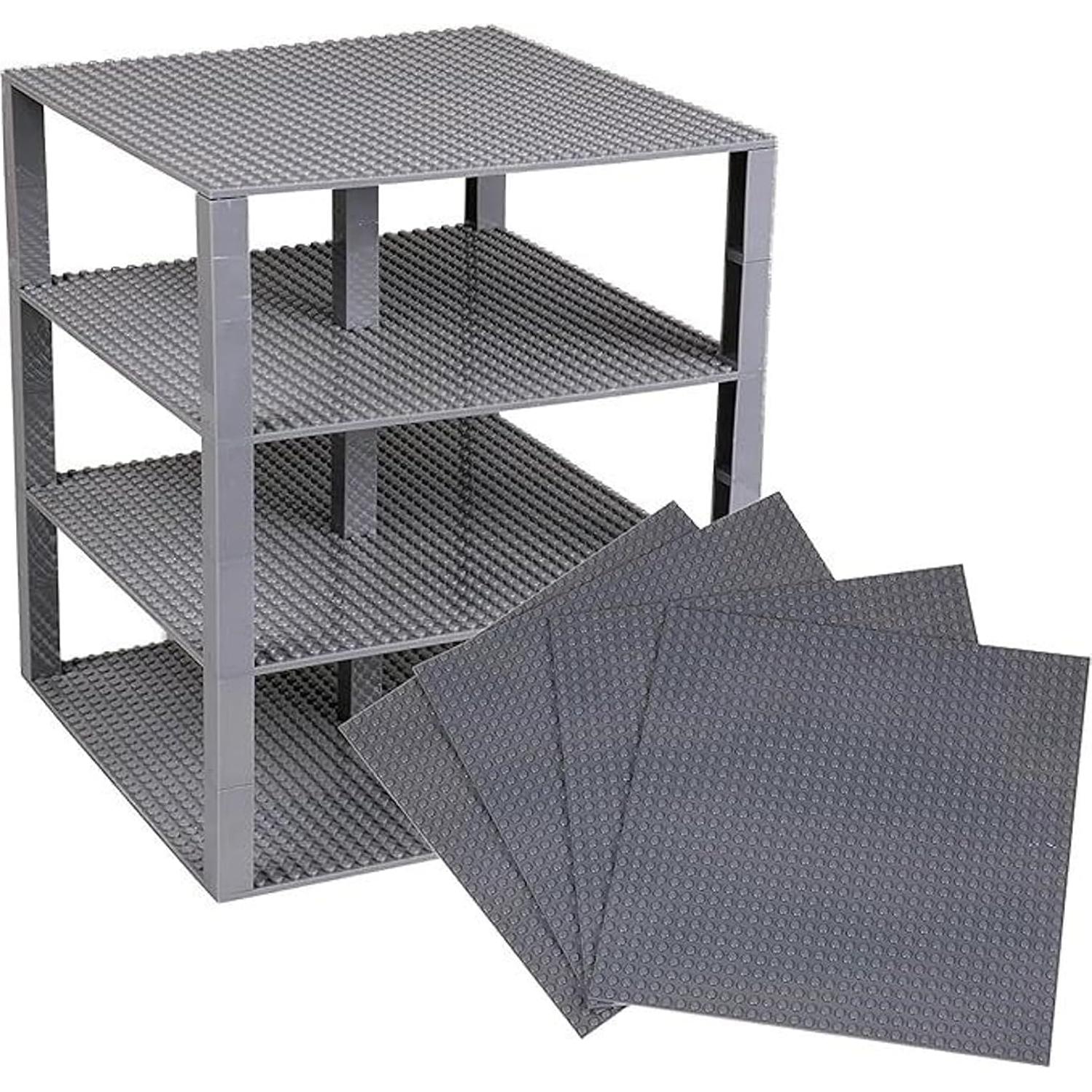 Placas Base Apilables Strictly Briks 10x10 cm Gris 4 Pzas