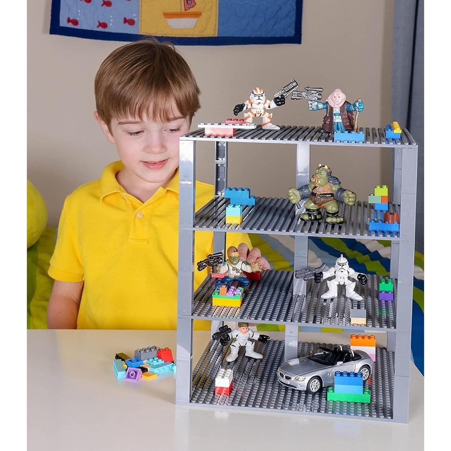 Placas Base Apilables Strictly Briks 10x10 cm Gris 4 Pzas