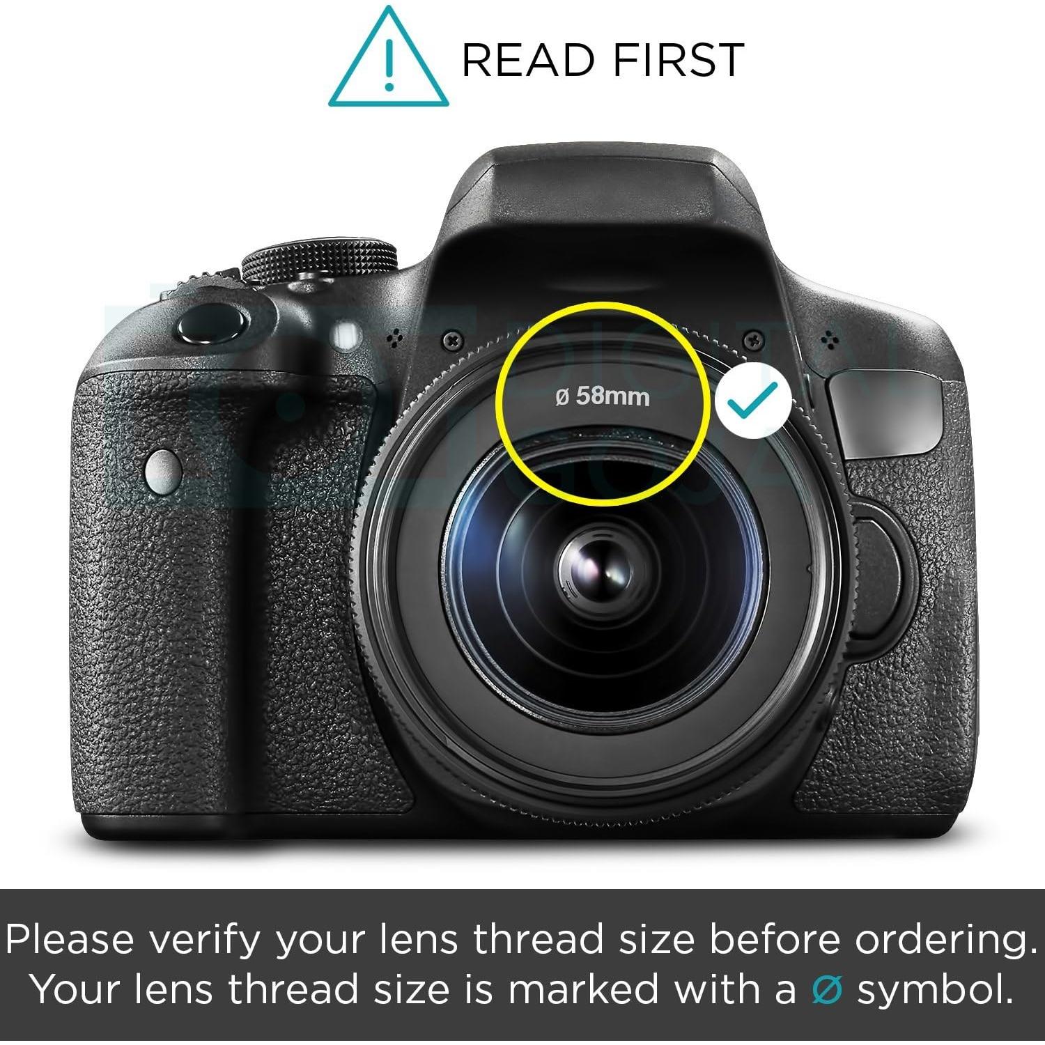 Tapa de lente Canon 58mm Altura Photo - Paquete de 2