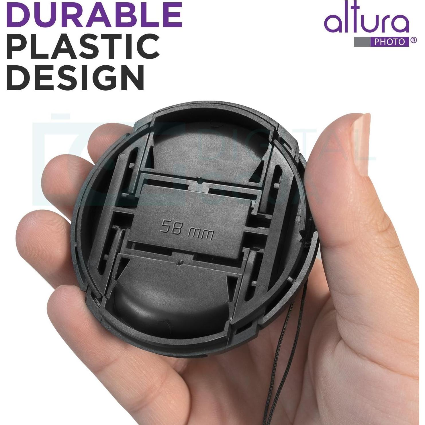Tapa de lente Canon 58mm Altura Photo - Paquete de 2