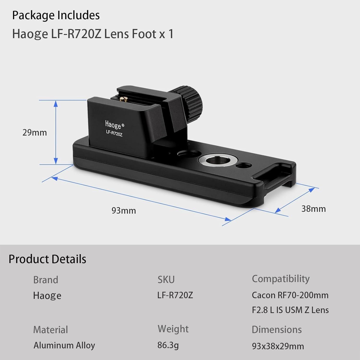 Pie de Lente Haoge LF-R720Z para Canon RF 70-200mm F2.8