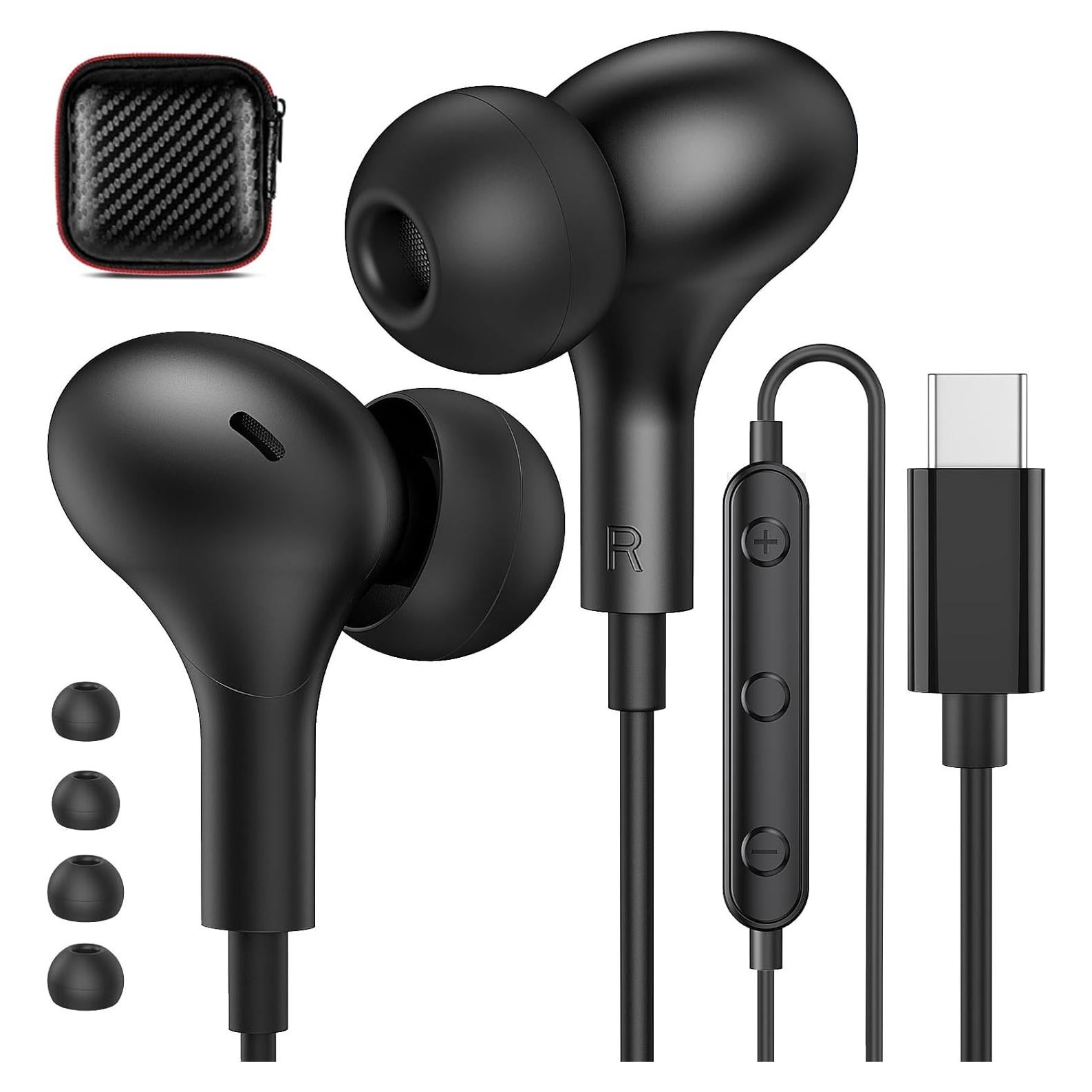 Auriculares USB C APETOO con micrófono y control de volumen