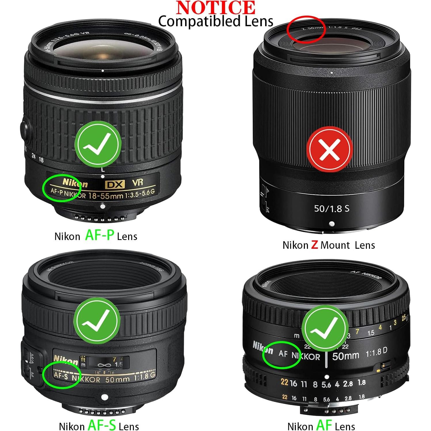 4 Tapas de Lente Trasera para Cámaras Nikon SLR DSLR Huipuxiang